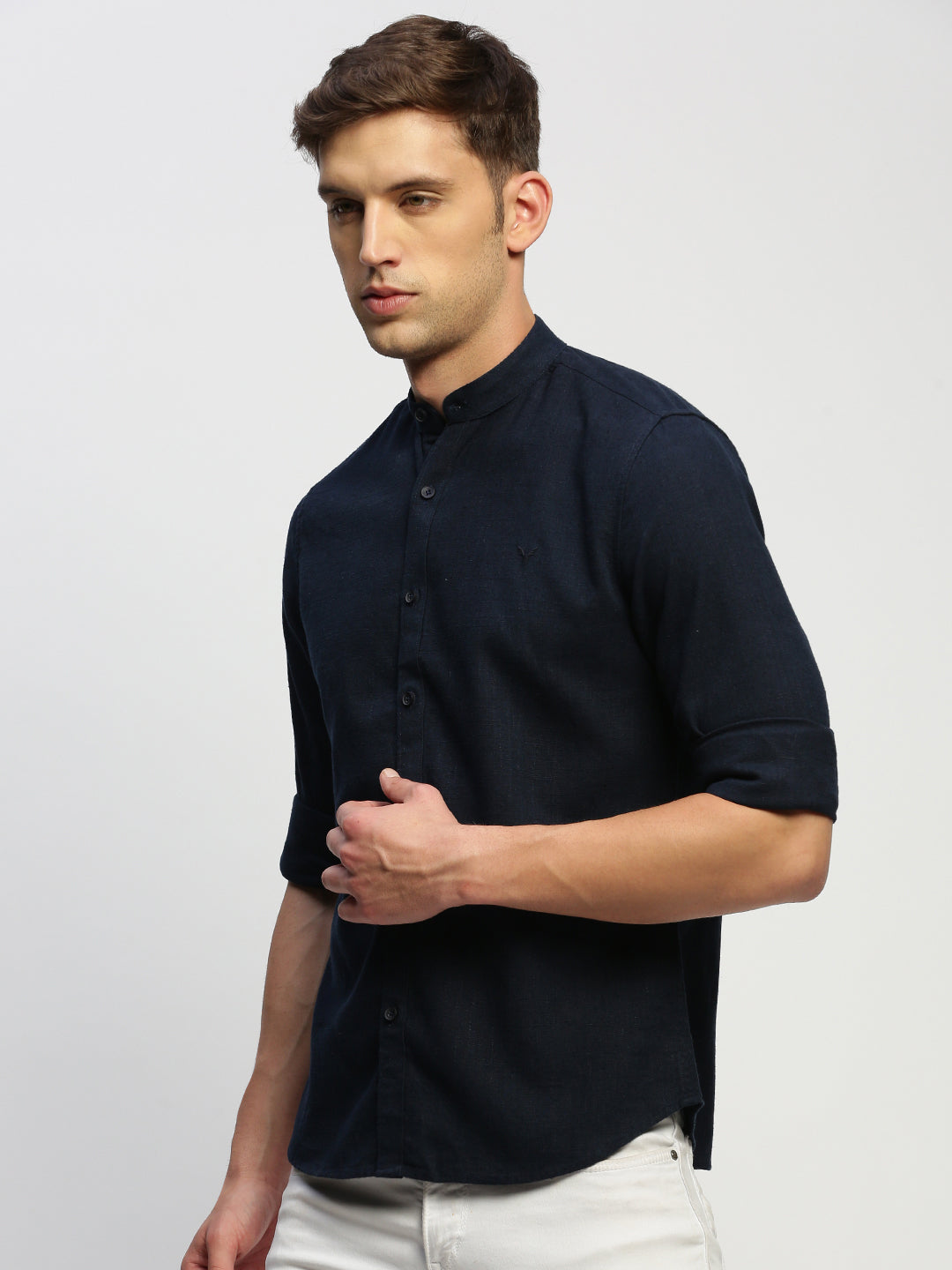 Men Navy Solid Shirt