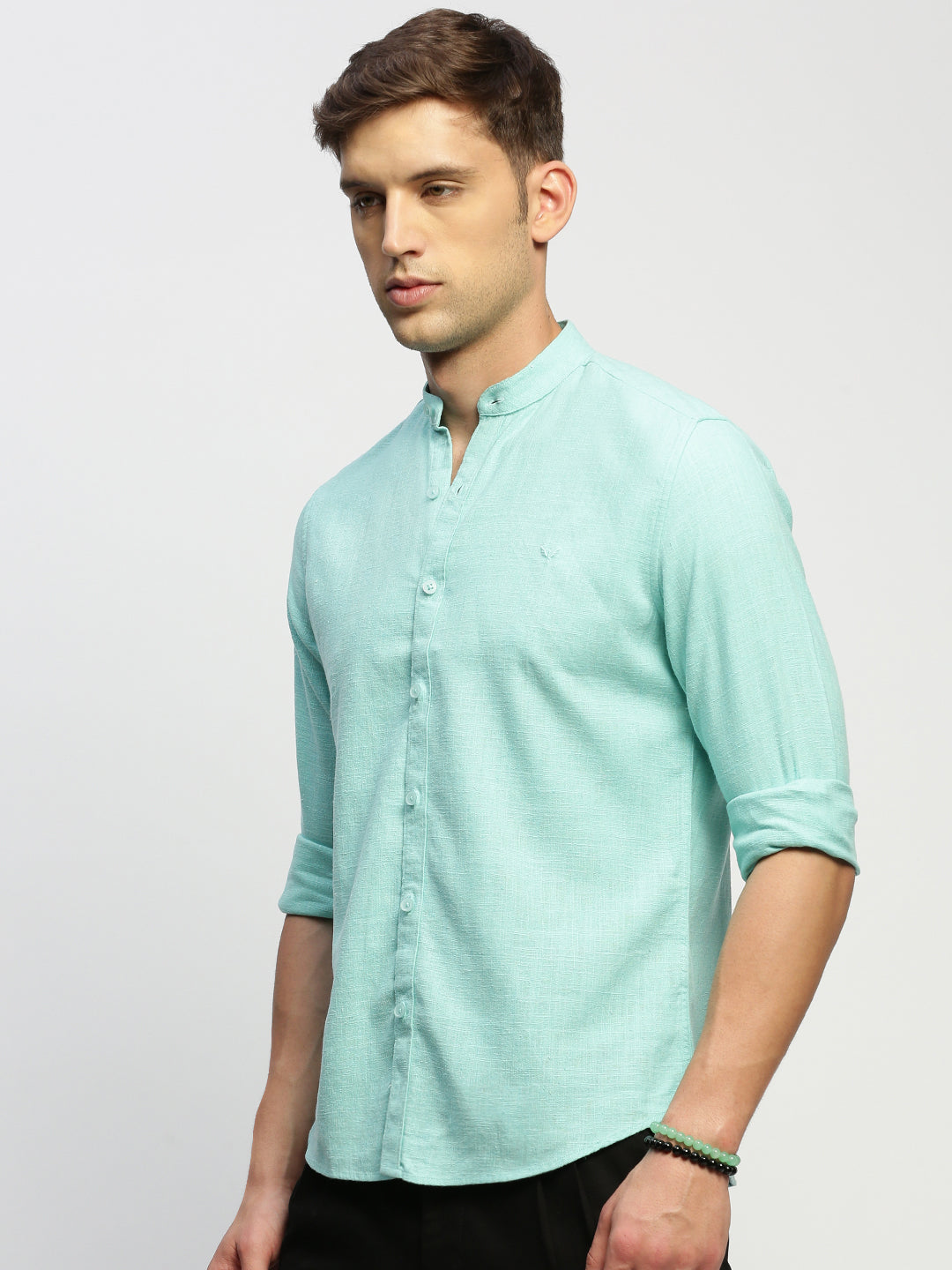 Men Green Solid Shirt