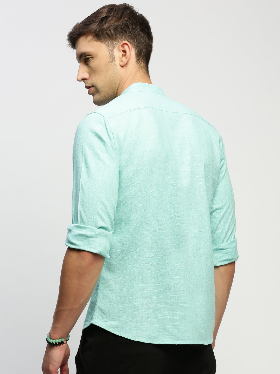 Men Green Solid Shirt