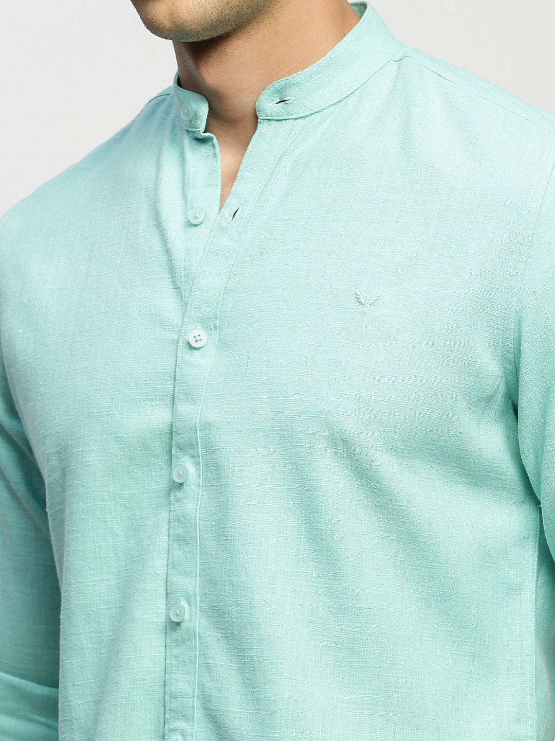 Men Green Solid Shirt