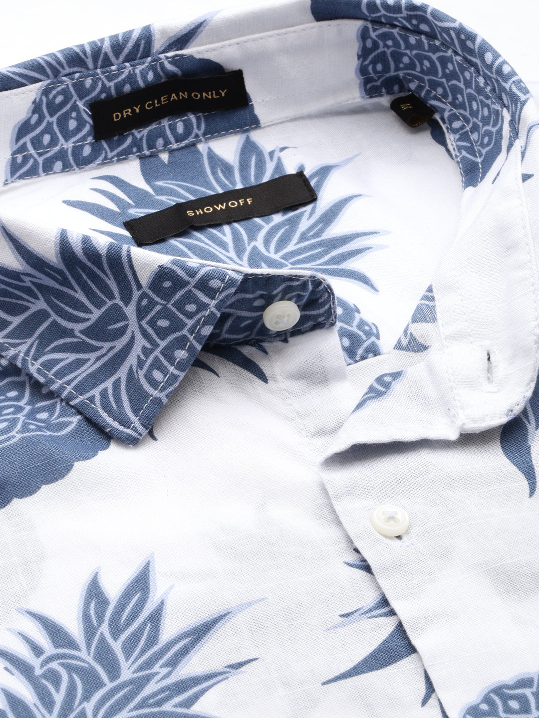 Men White Printed Casual Shirt