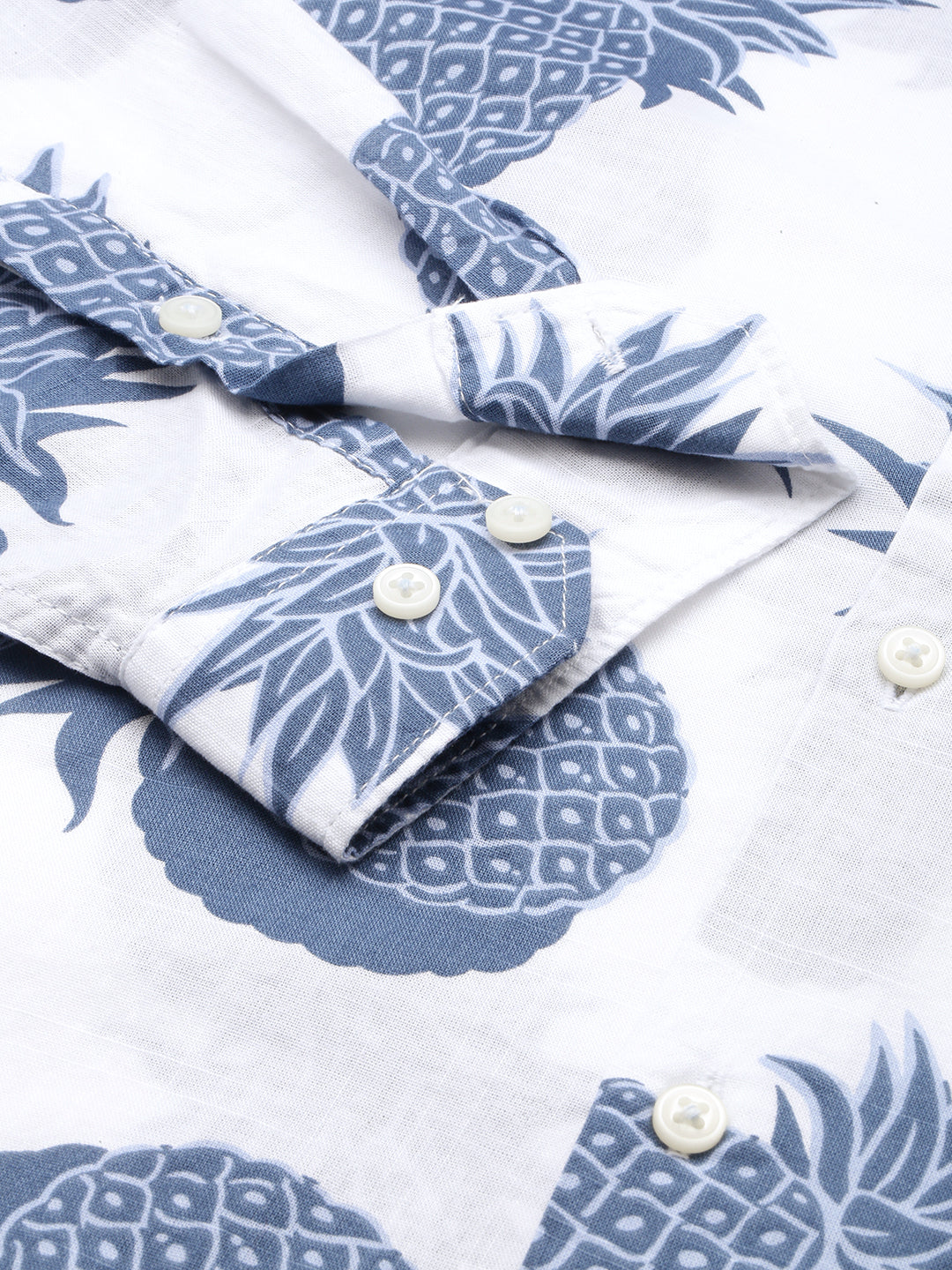 Men White Printed Casual Shirt