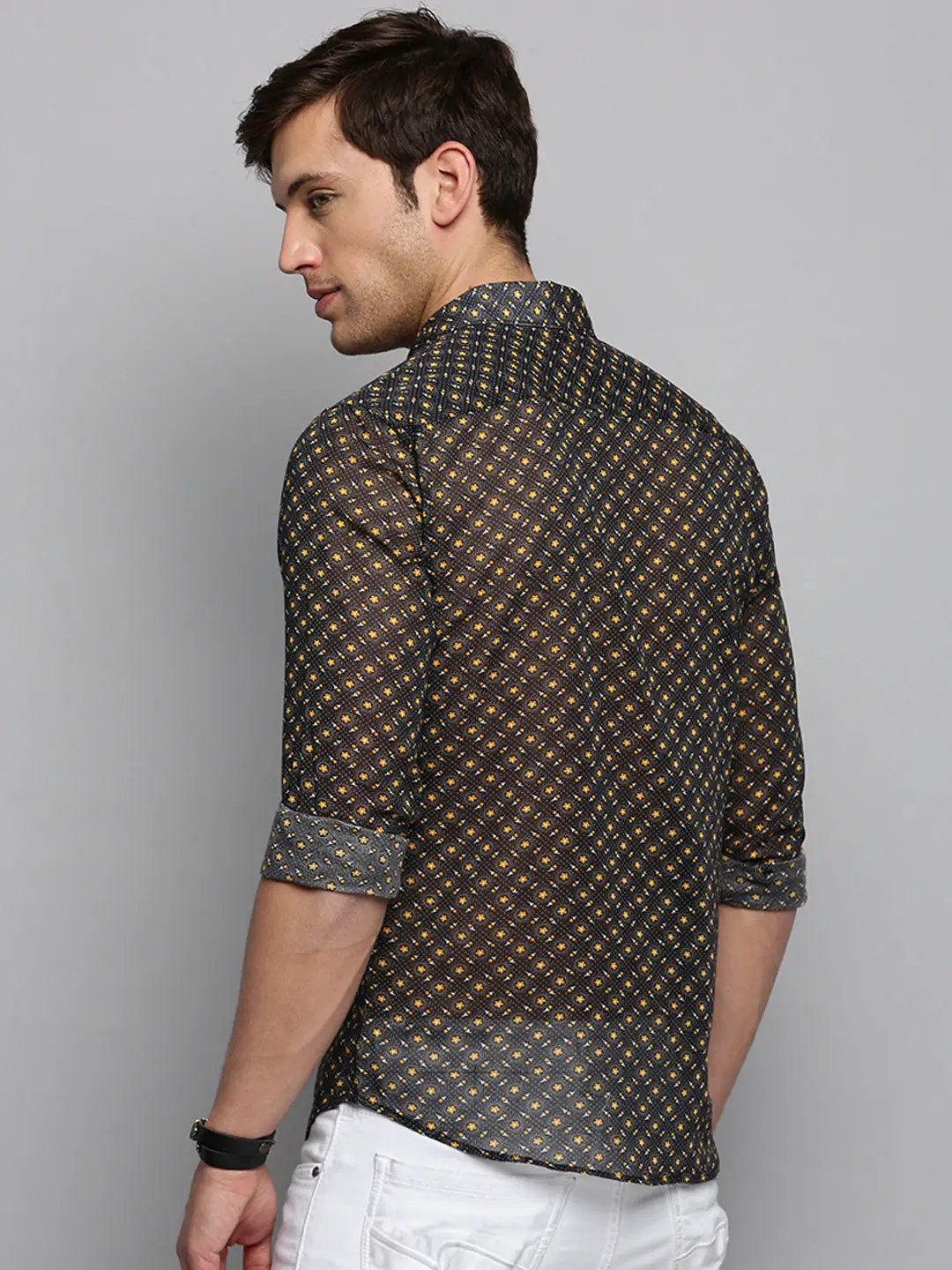 Men's Black Printed Casual Shirt