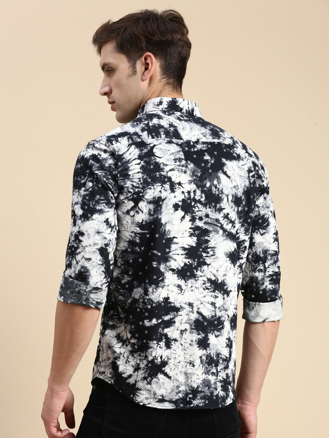 Men Black Printed Casual Shirt