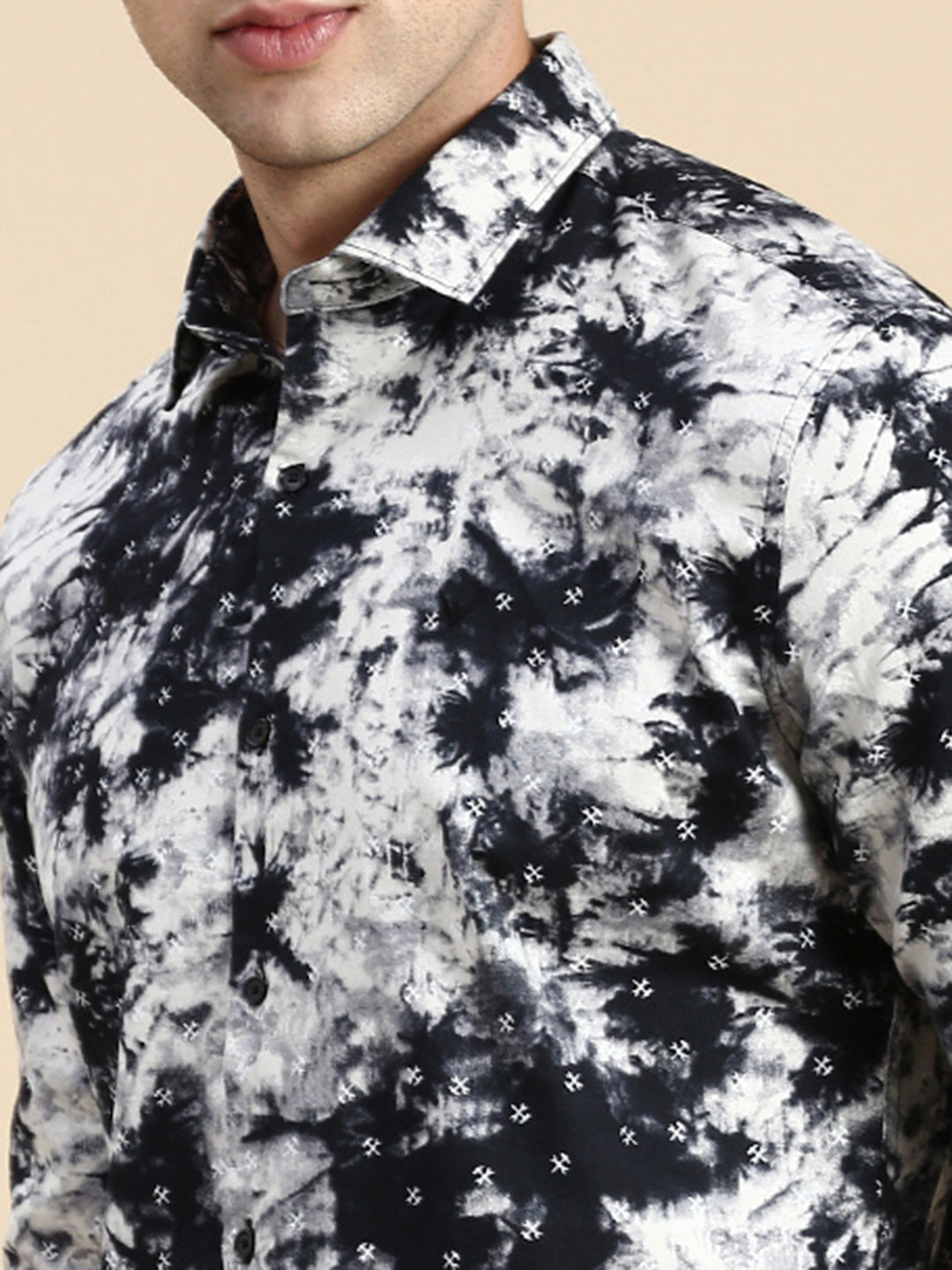 Men Black Printed Casual Shirt