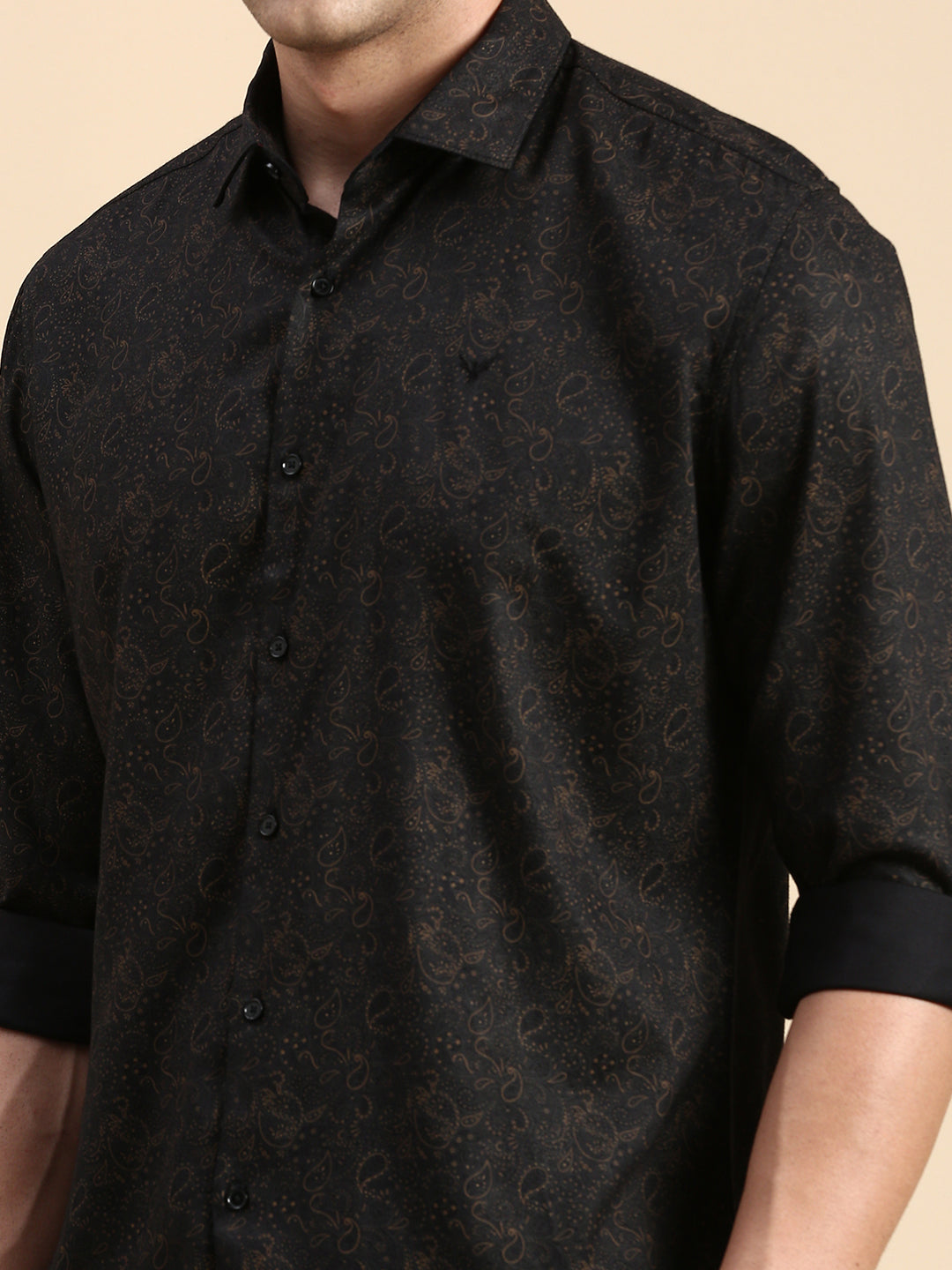 Men Black Printed Casual Shirt