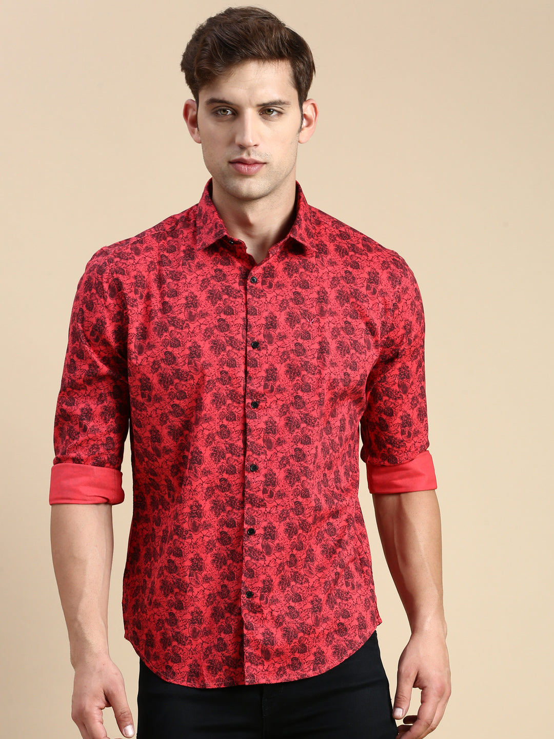 Men Pink Printed Casual Shirt