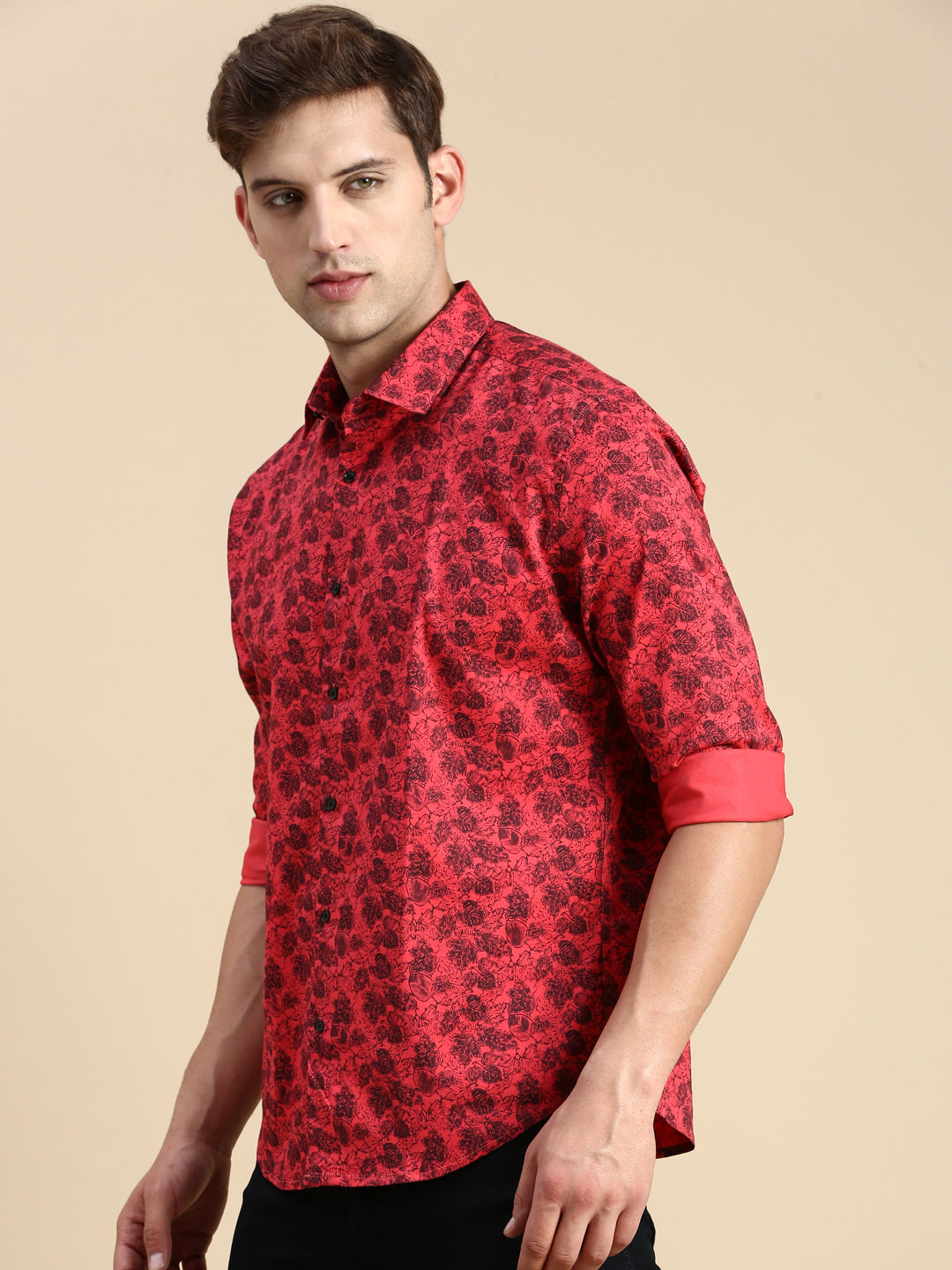 Men Pink Printed Casual Shirt