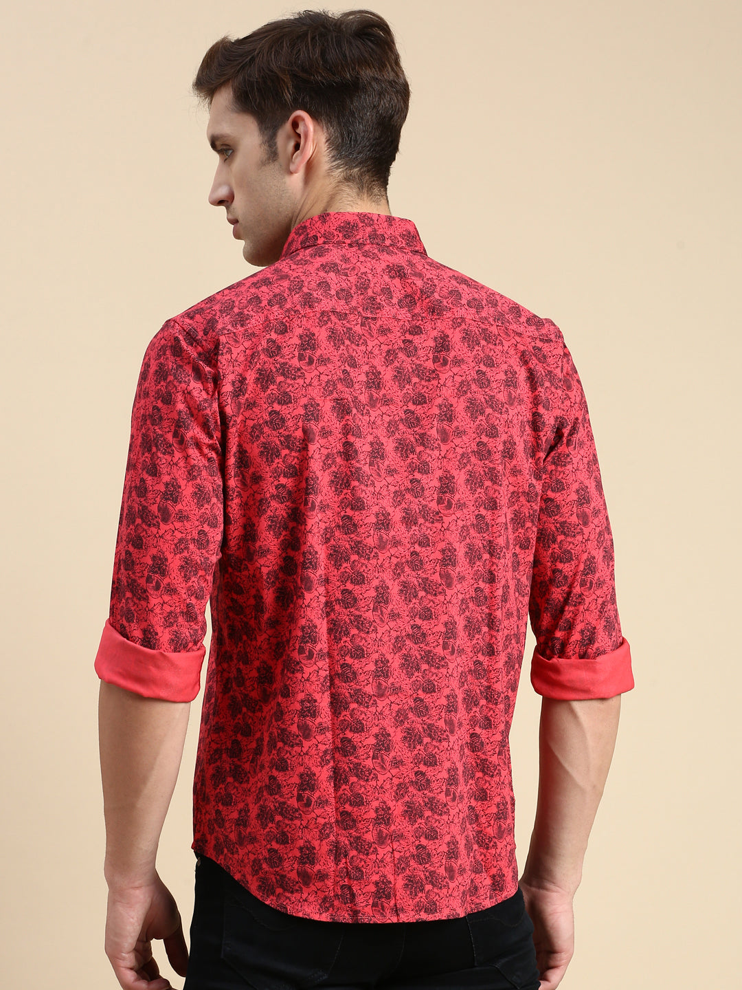 Men Pink Printed Casual Shirt