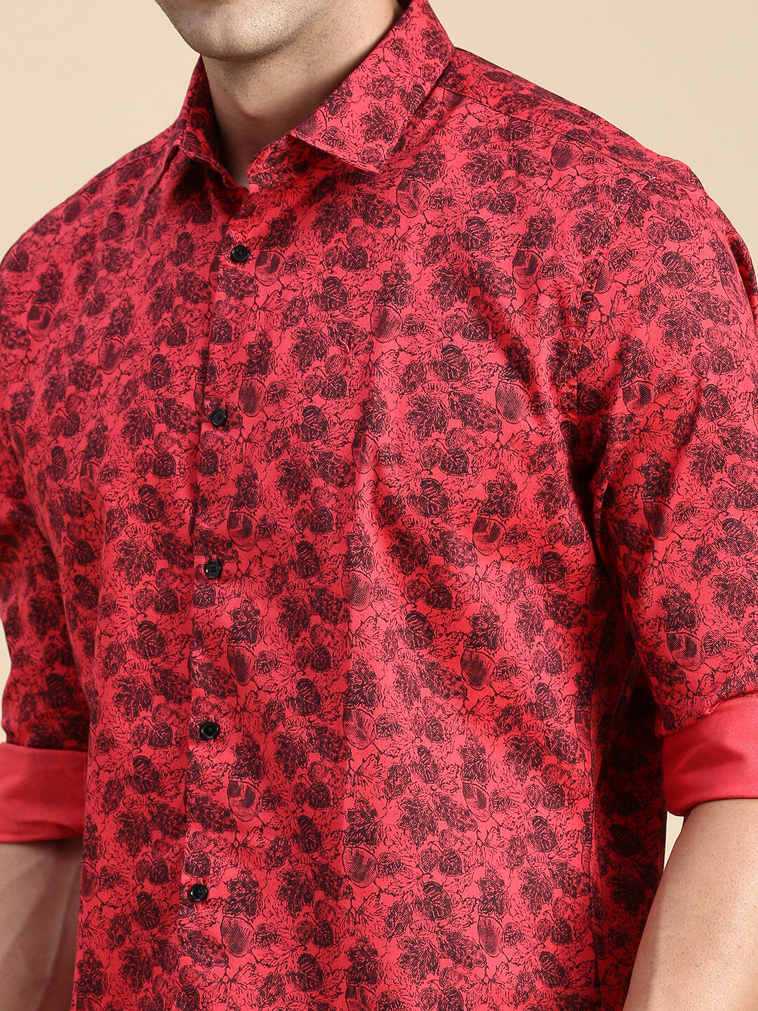 Men Pink Printed Casual Shirt