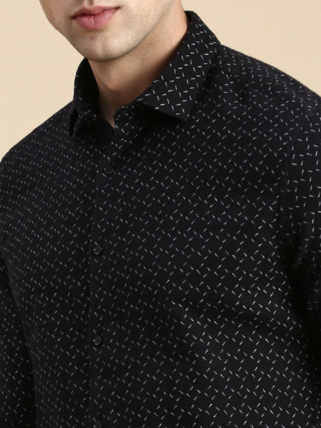 Men Black Printed Casual Shirt