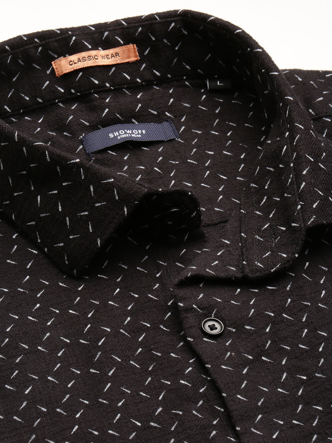 Men Black Printed Casual Shirt