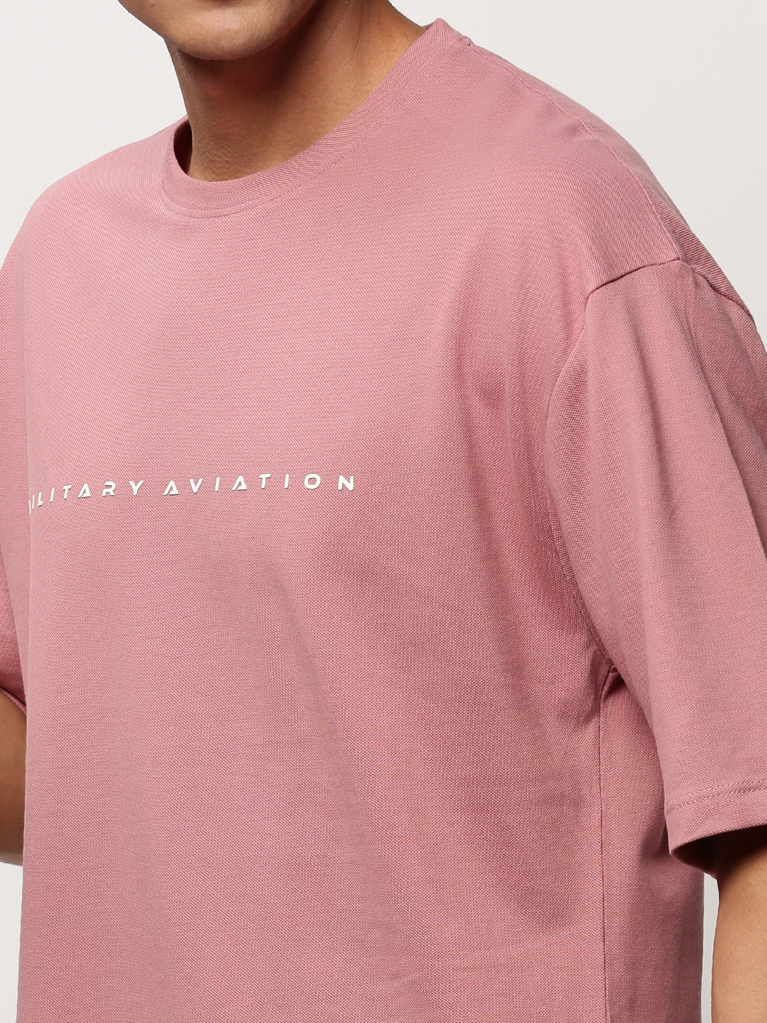 Men's Mauve Round Neck T-Shirt & Shorts Co-Ords Set