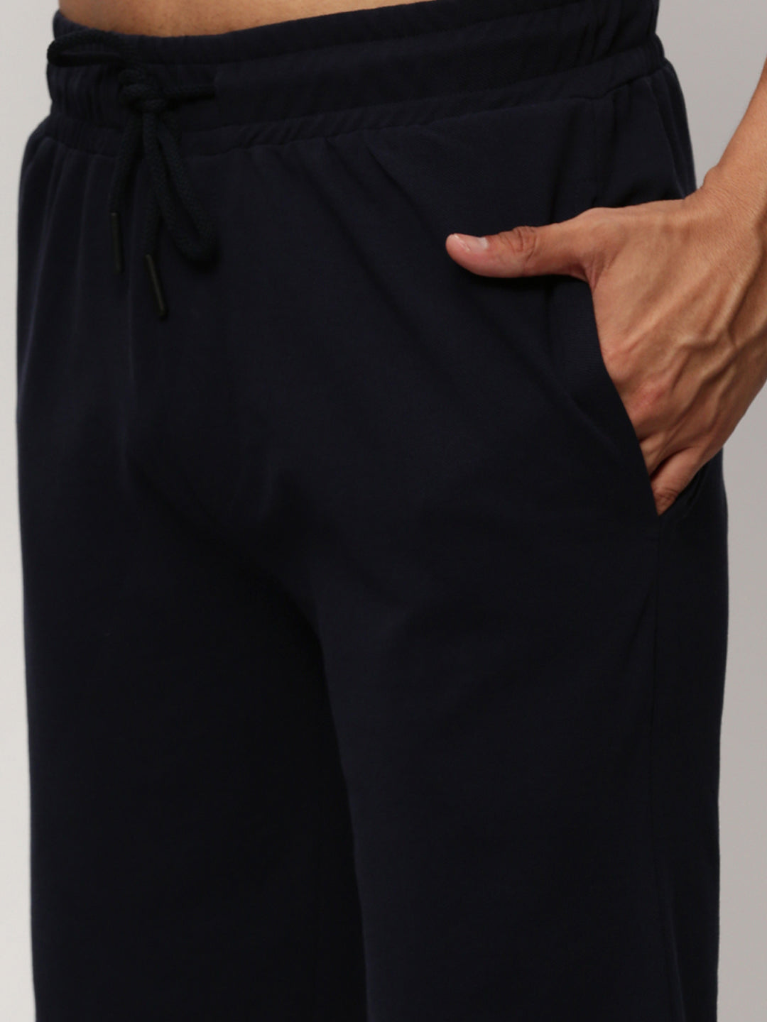 Men's Navy Blue Round Neck T-Shirt & Shorts Co-Ords Set