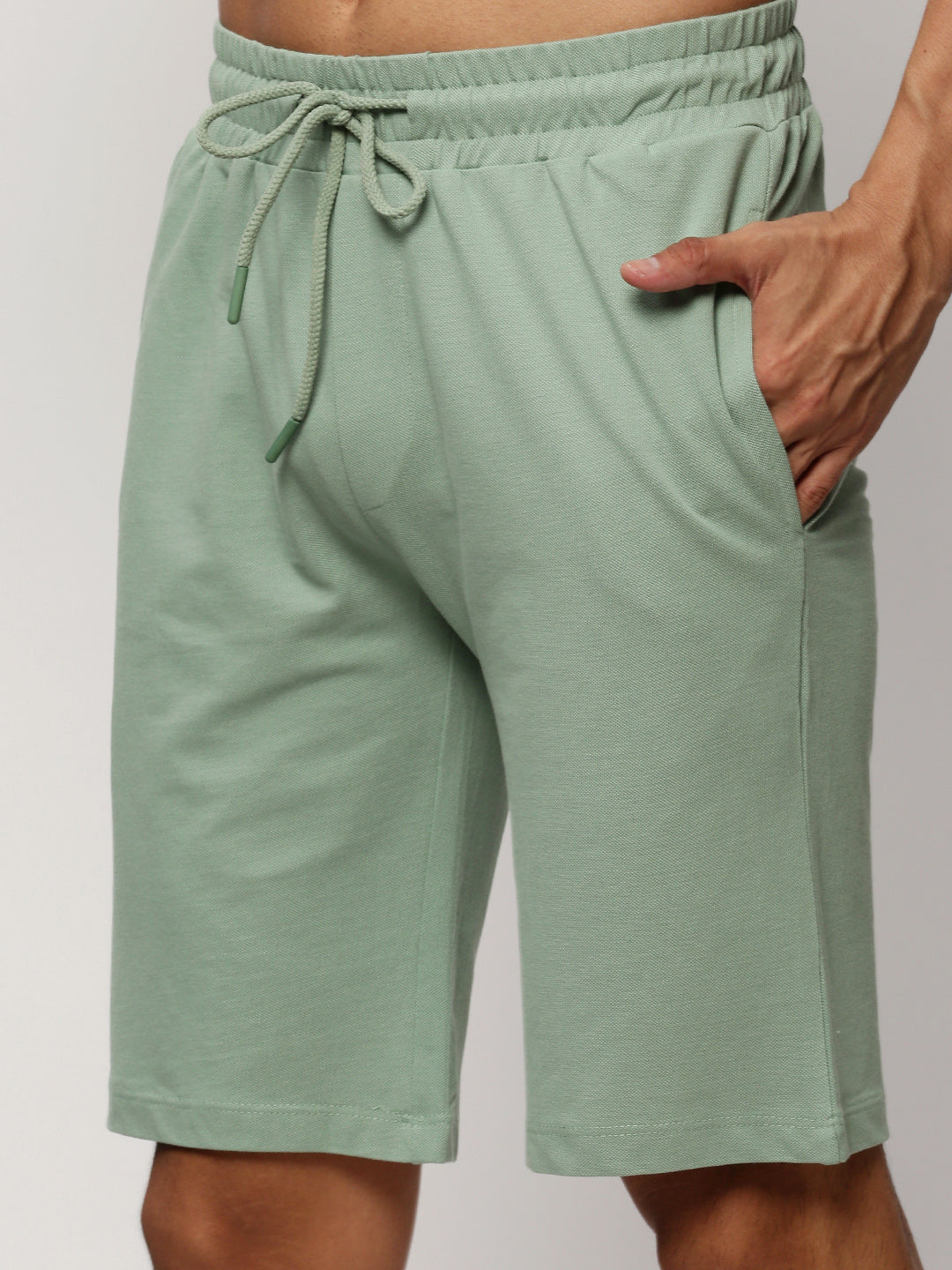 Men's Sea Green Round Neck T-Shirt & Shorts Co-Ords Set