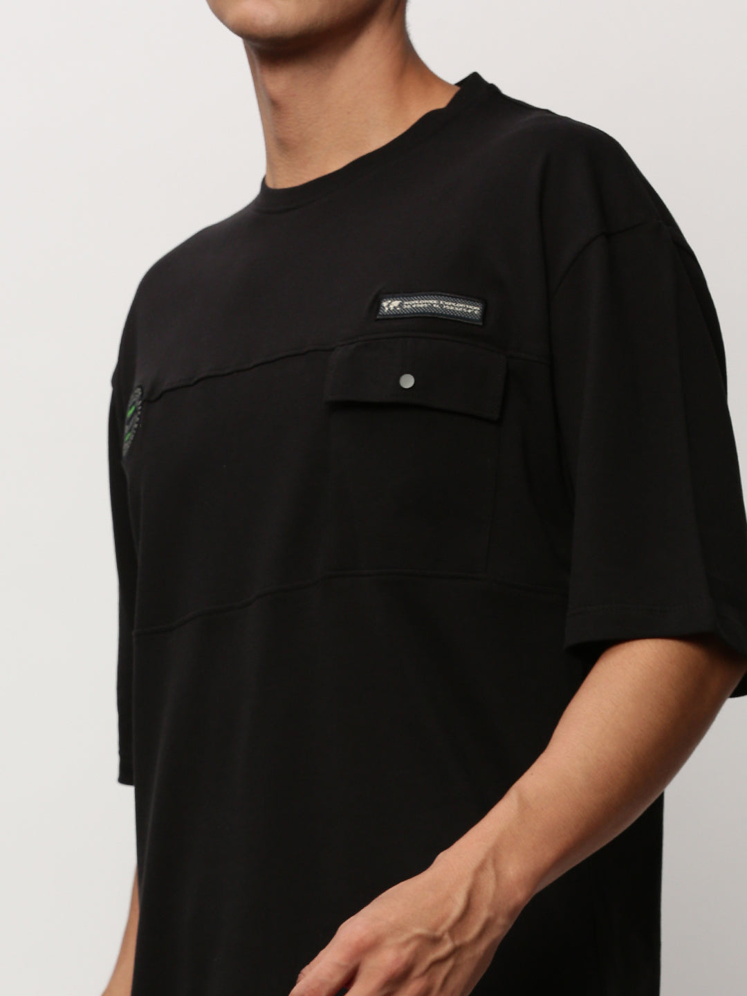 Men's Black Round Neck Short Sleeves T-Shirt & Shorts Co-Ords Set