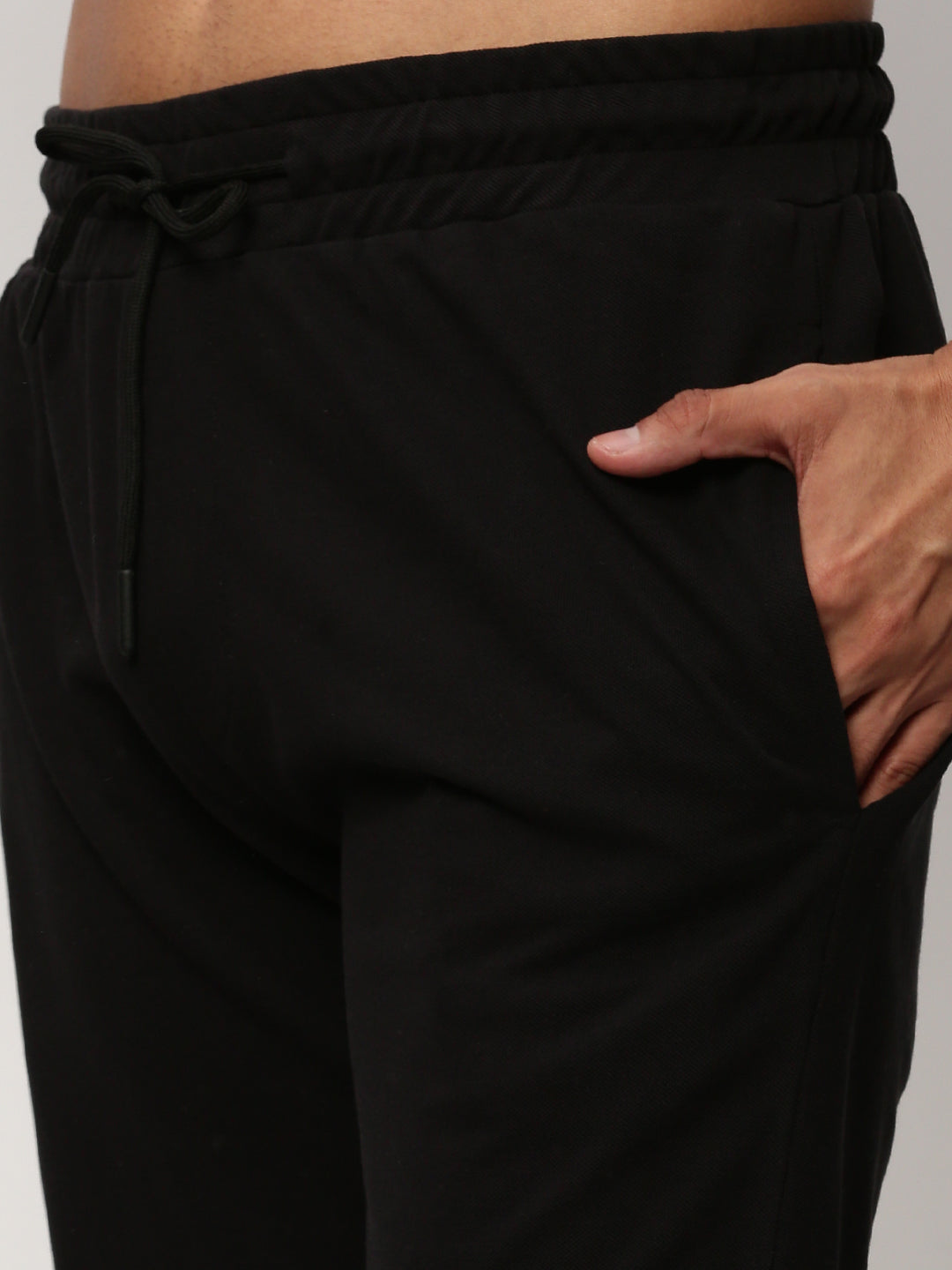 Men's Black Round Neck Short Sleeves T-Shirt & Shorts Co-Ords Set