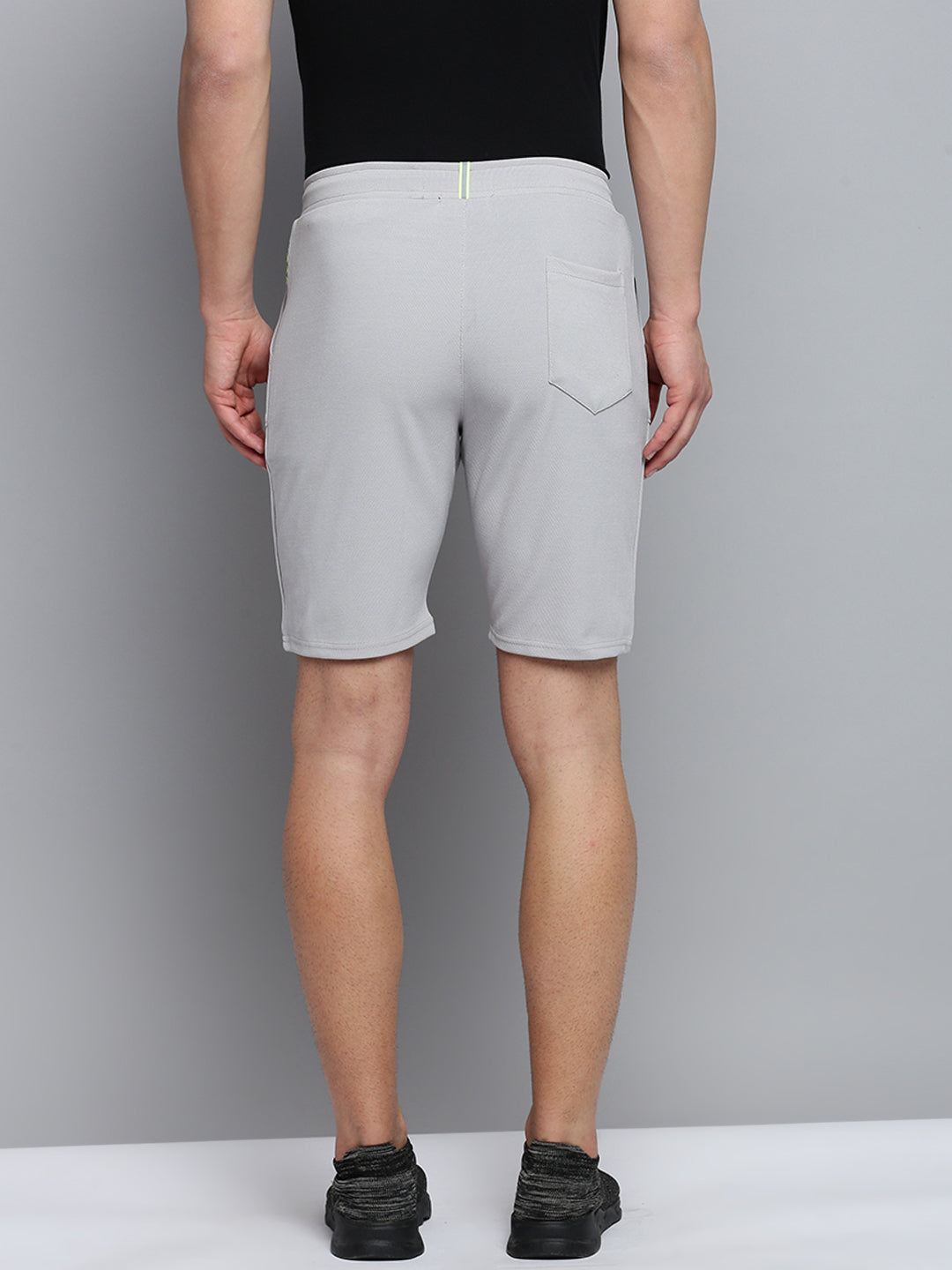 Men Grey Solid Sports Shorts