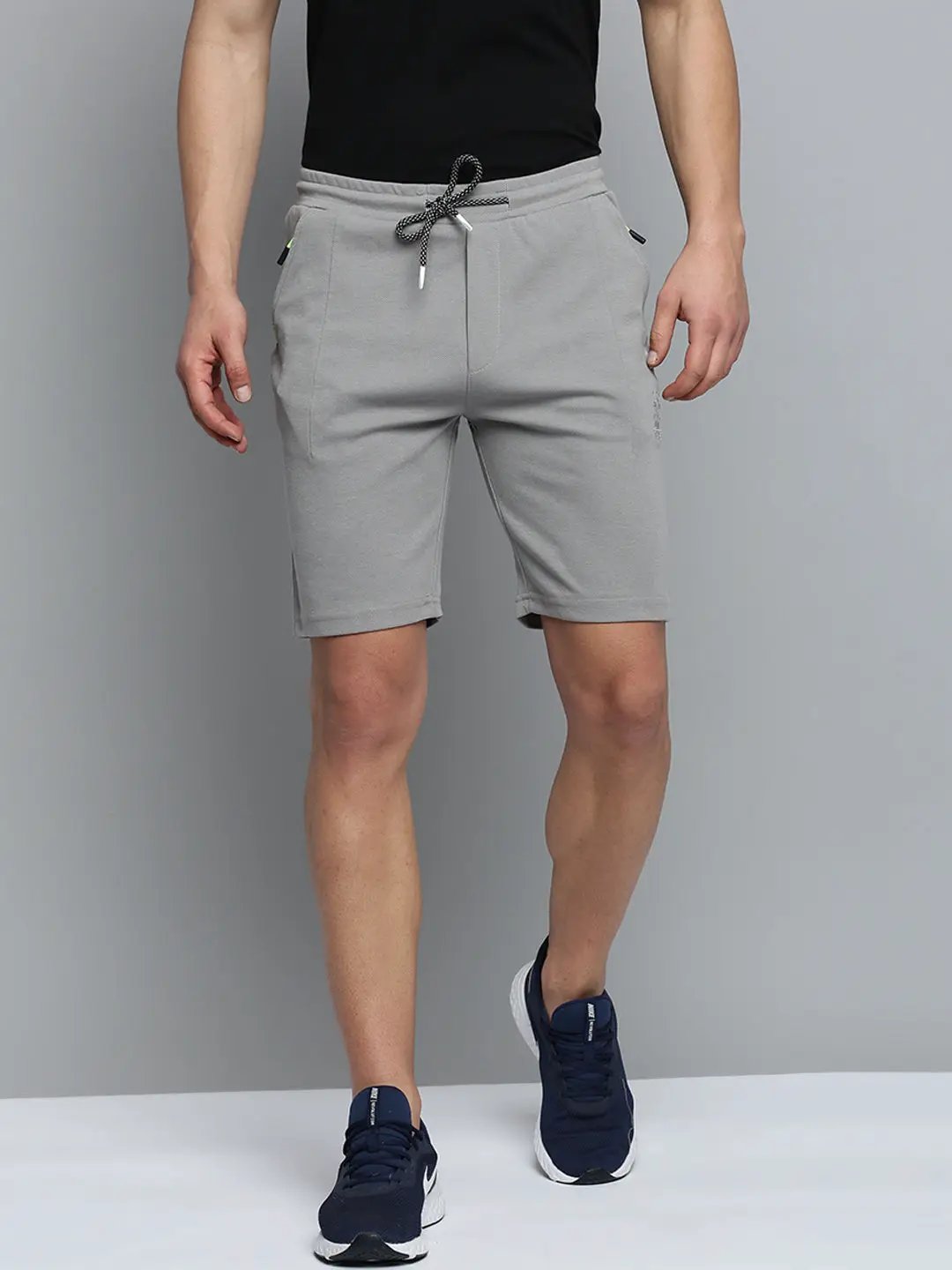 Men's Grey Solid Sports Shorts