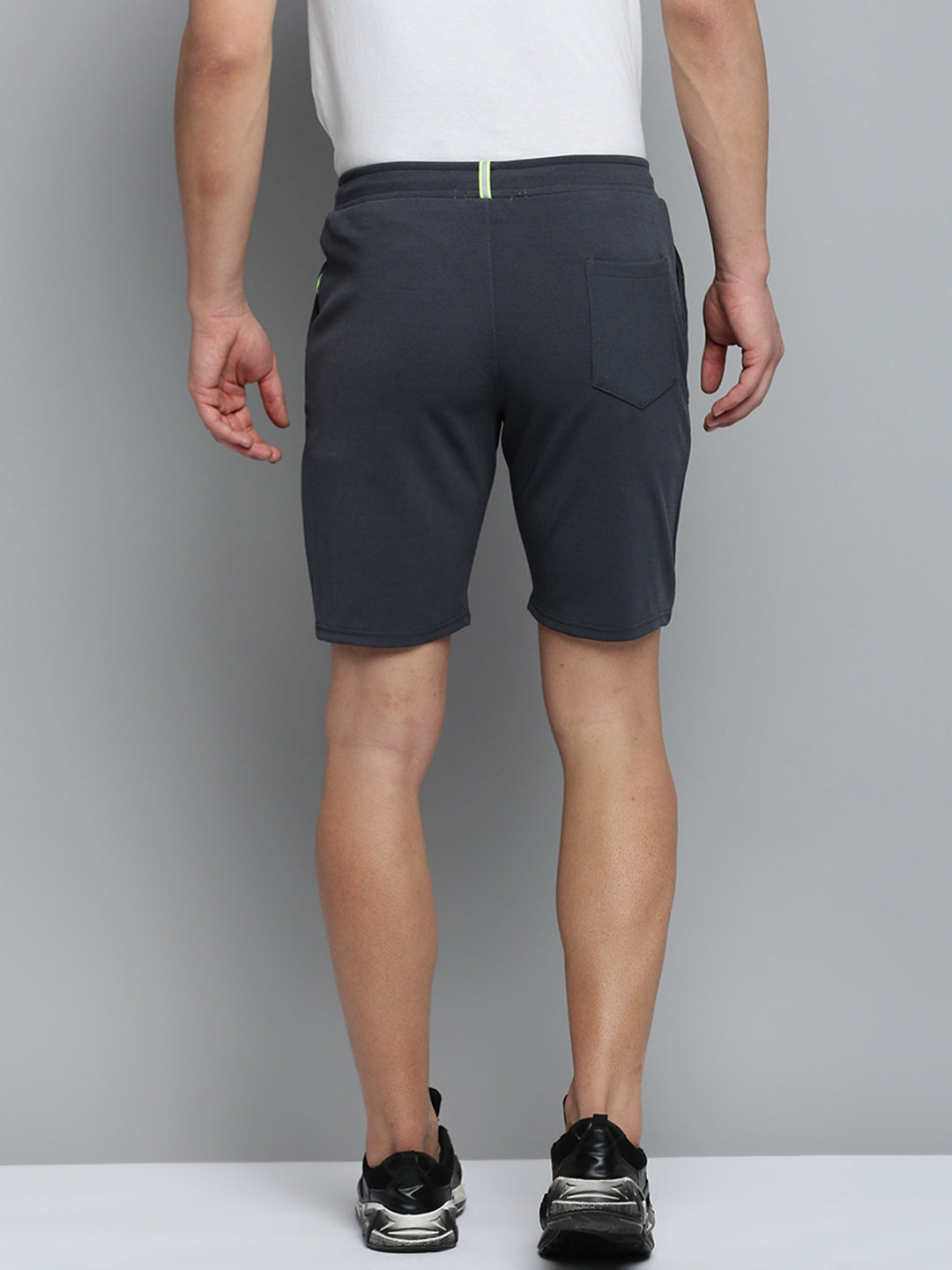 Men Grey Solid Sports Shorts