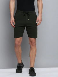 Men's Olive Regular Fit Sports Shorts