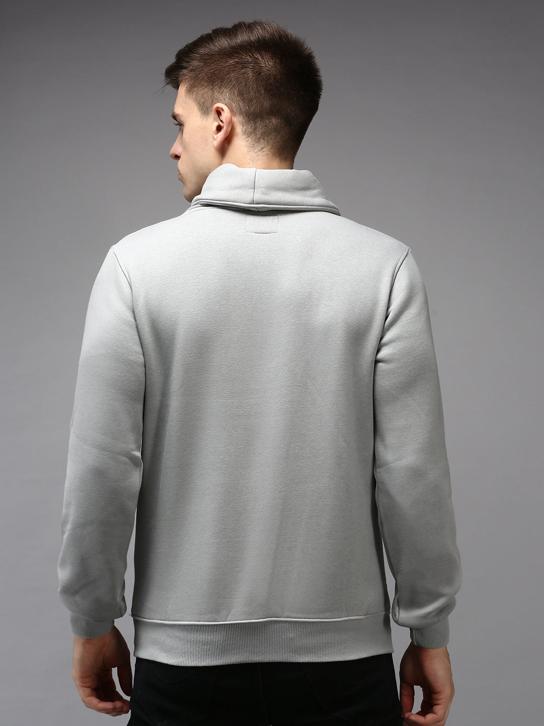 Men Grey Solid Sweatshirt