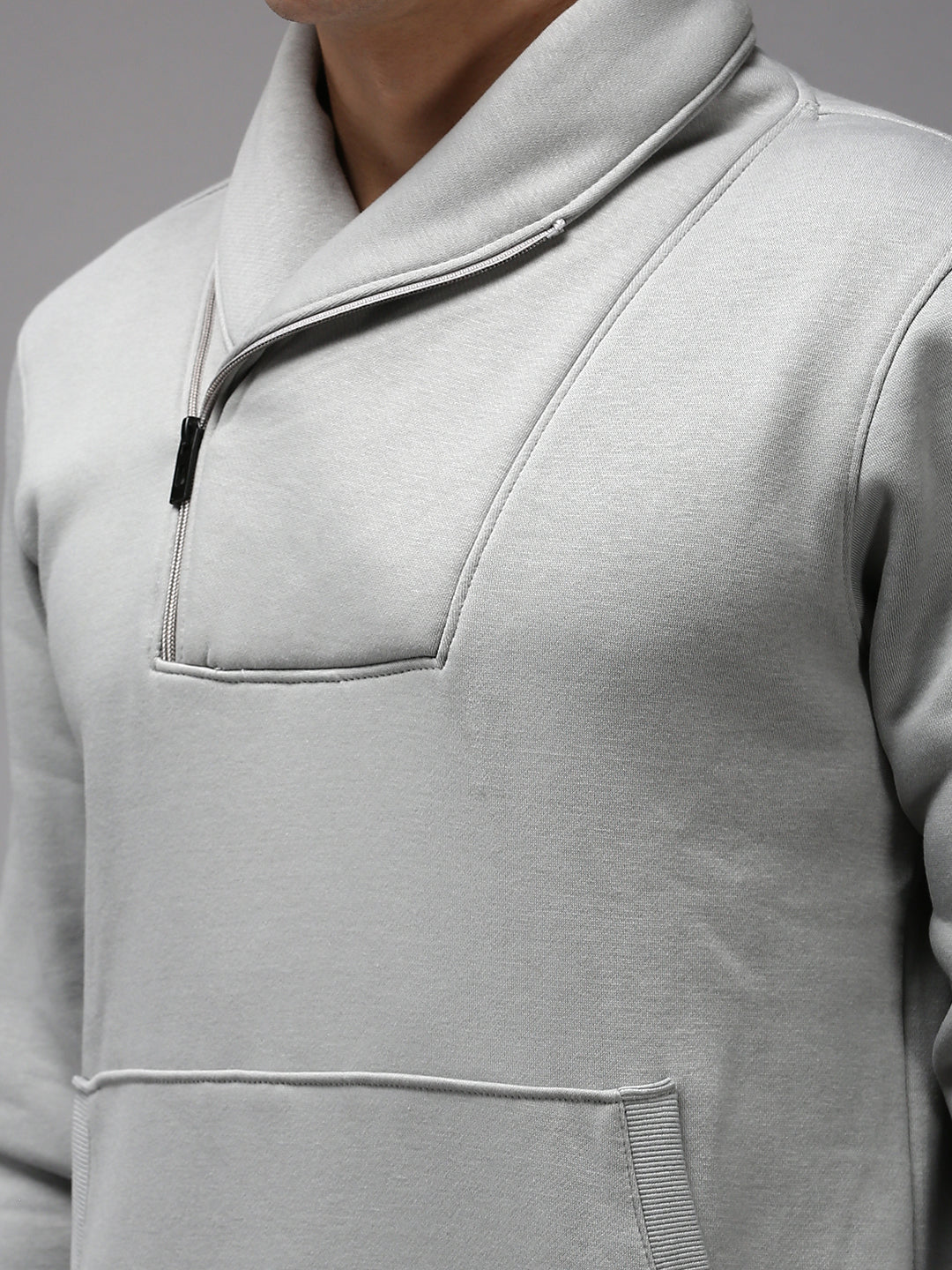 Men Grey Solid Sweatshirt