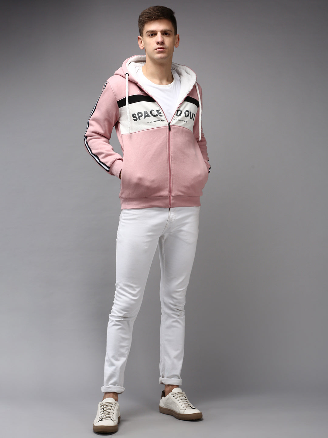 Men Pink Colourblock Sweatshirt