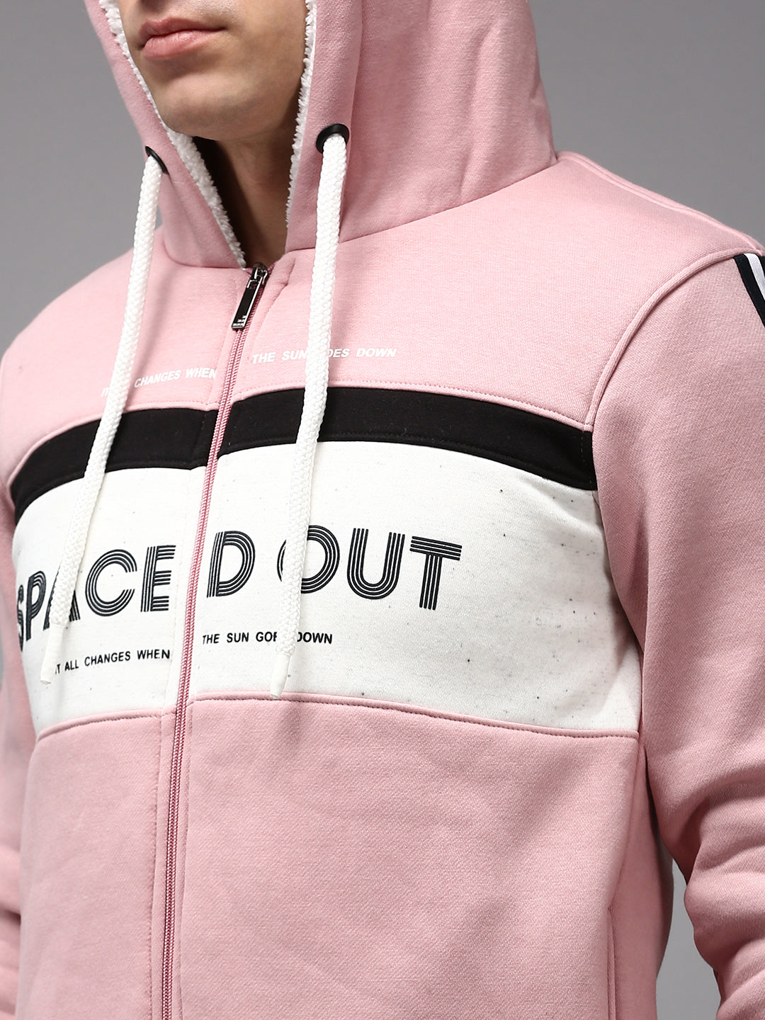 Men Pink Colourblock Sweatshirt