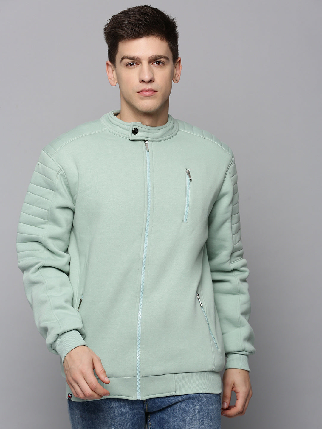 Men's Green Solid Sweatshirt