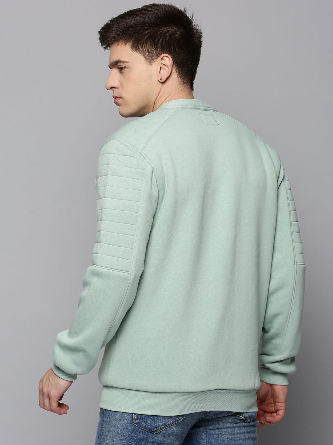 Men's Green Solid Sweatshirt