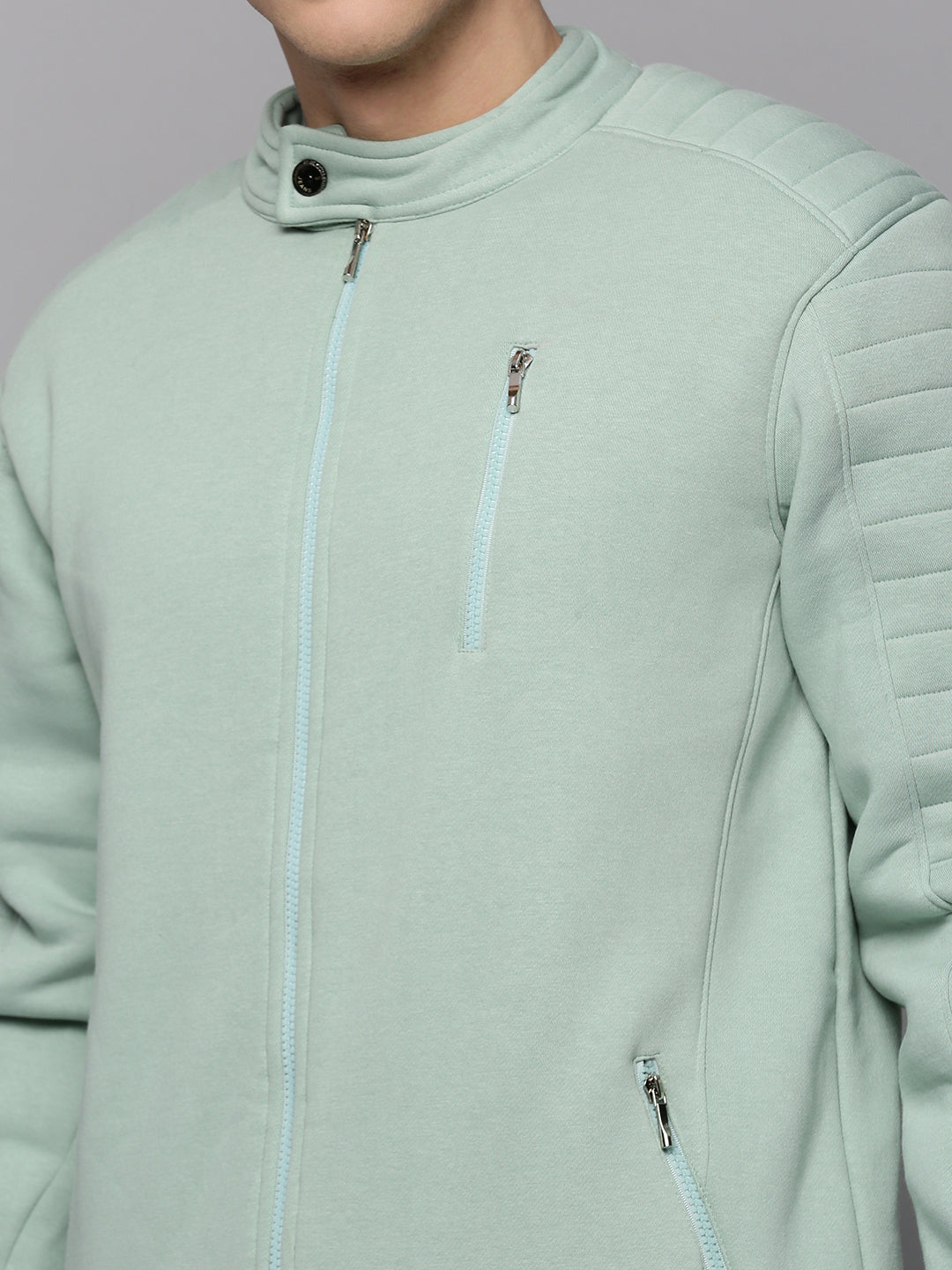 Men's Green Solid Sweatshirt