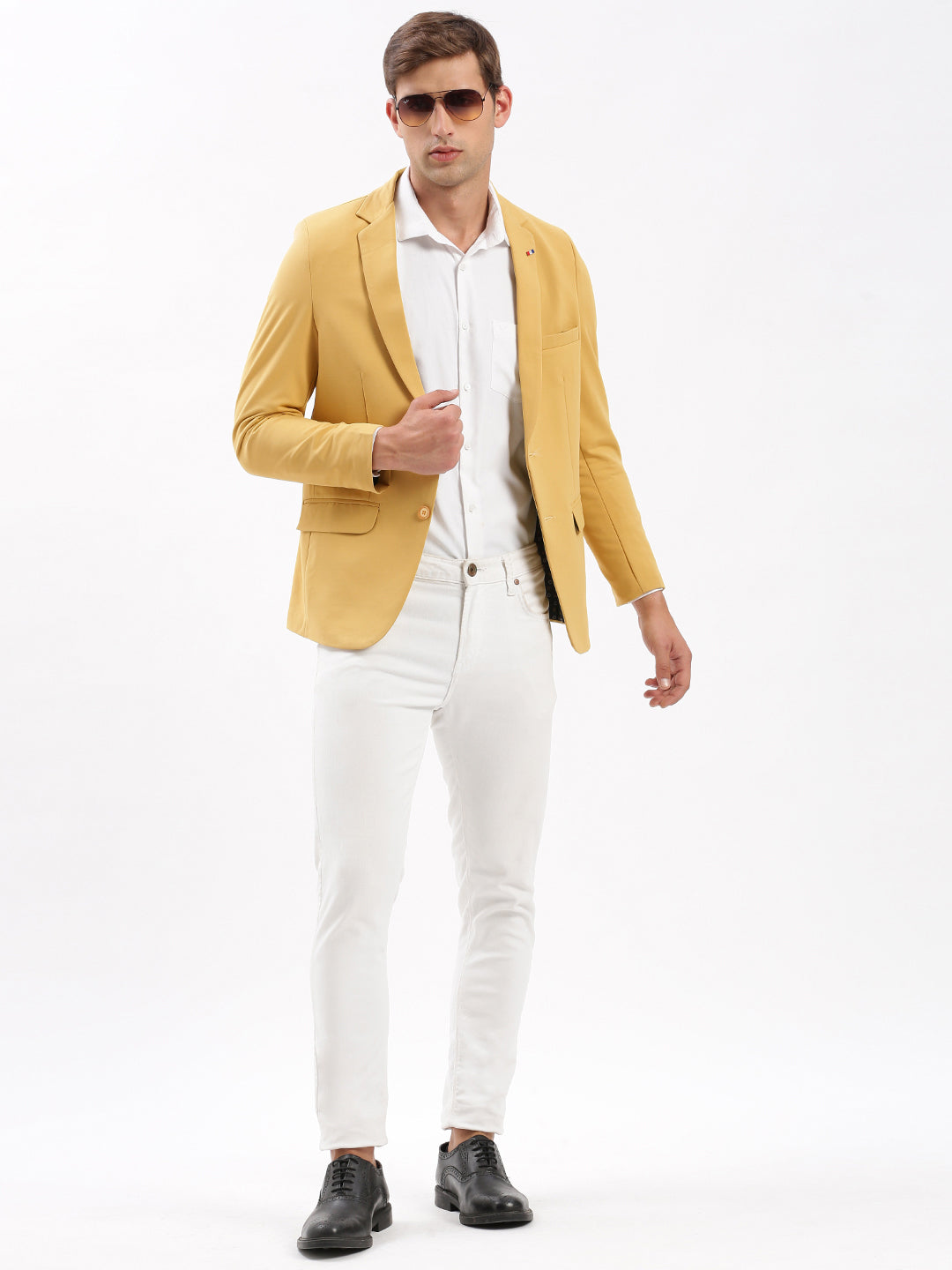 yellow off white blazer