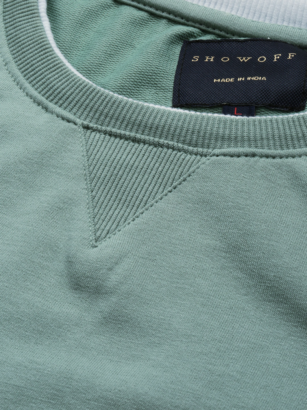 Men's Green Solid Casual Sweatshirt