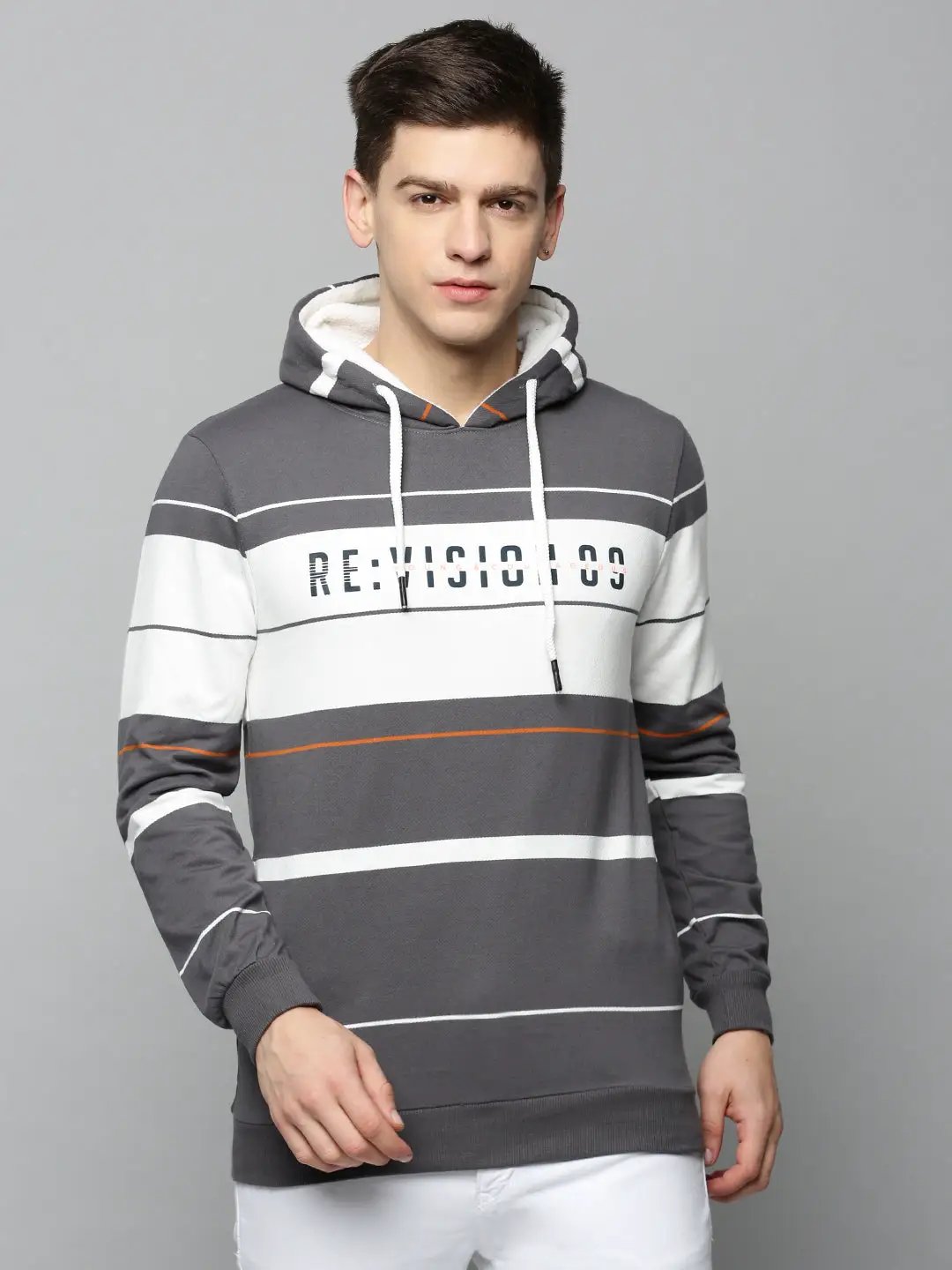 Men's Grey Striped Sweatshirt