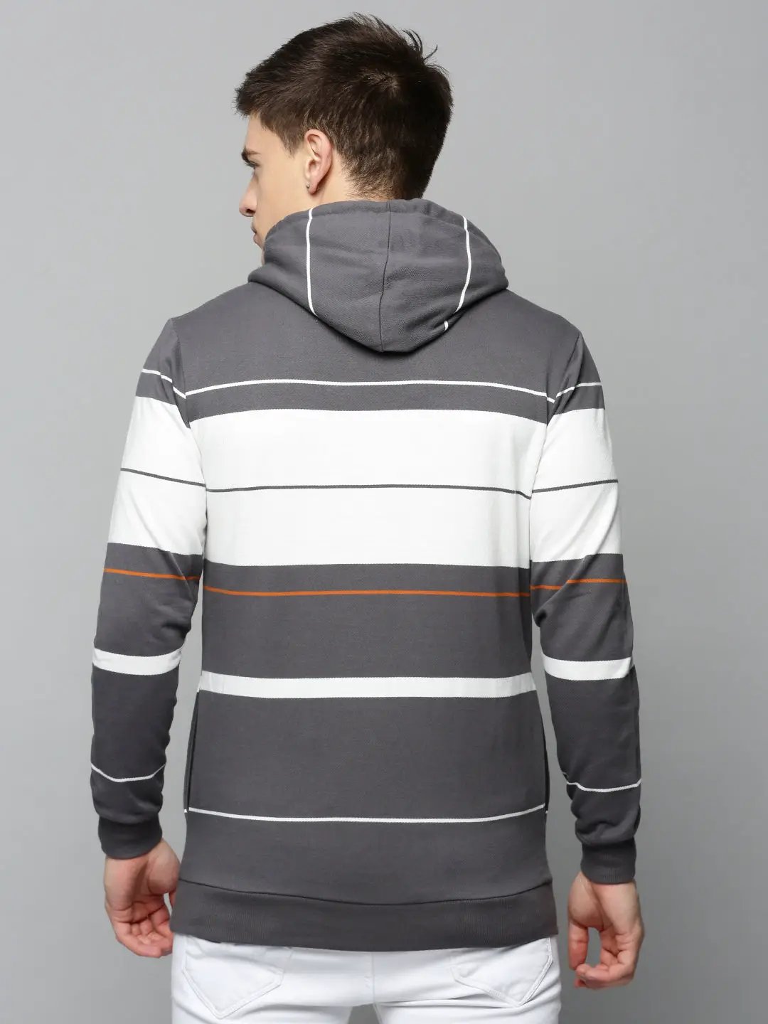 Men's Grey Striped Sweatshirt
