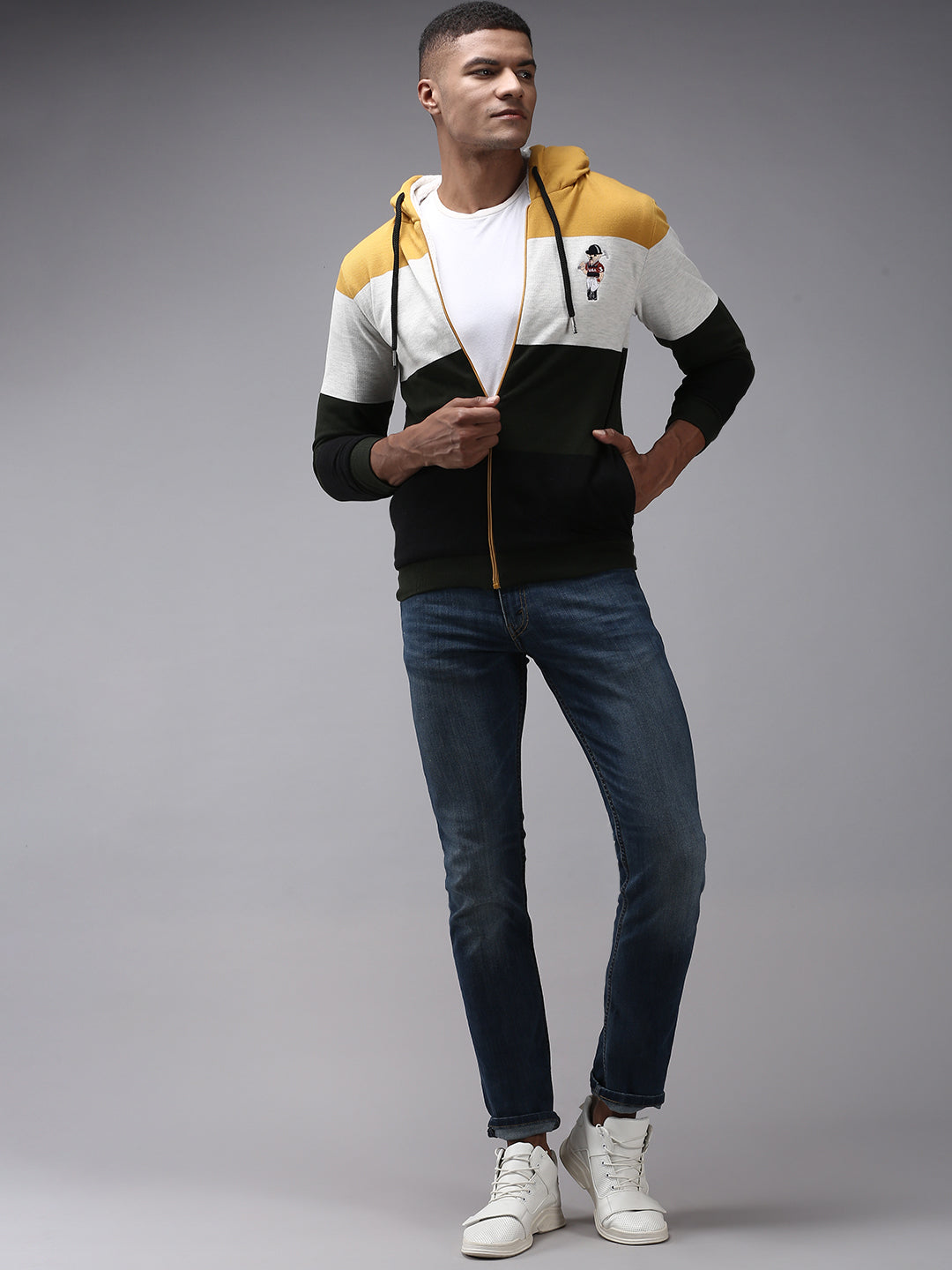 Men Multi Colourblock Sweatshirt