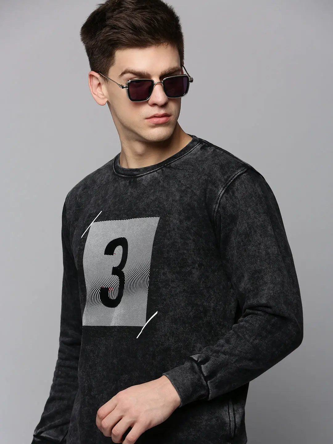 Men's Grey Printed Sweatshirt