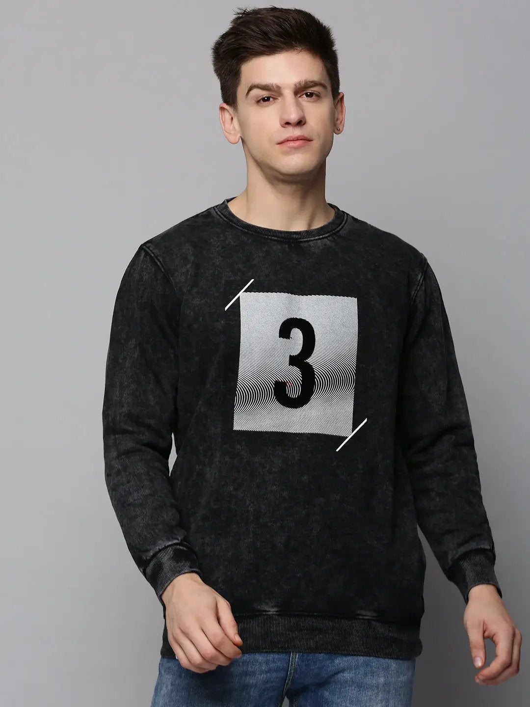 Men's Grey Printed Sweatshirt