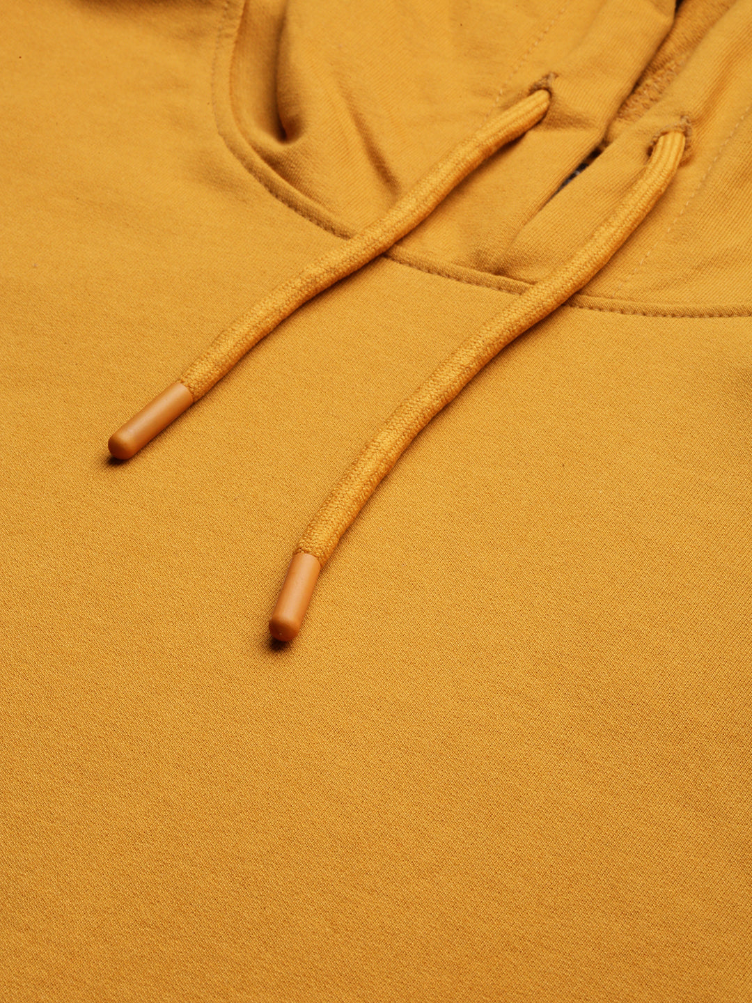 Men Yellow Solid Casual Hoodie