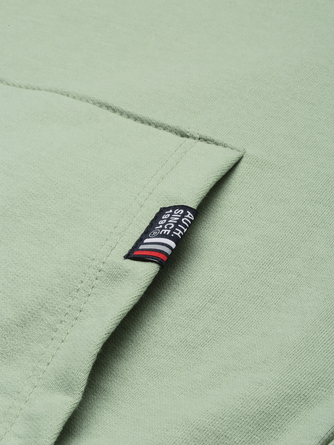 Men Green Solid Casual Hoodie