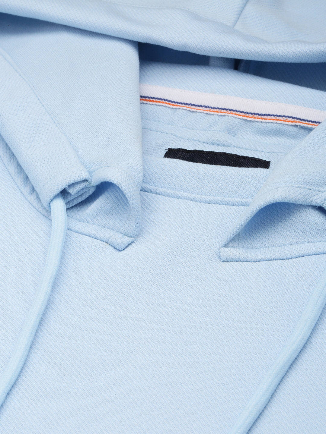 Men's Blue Solid Casual Hoodie