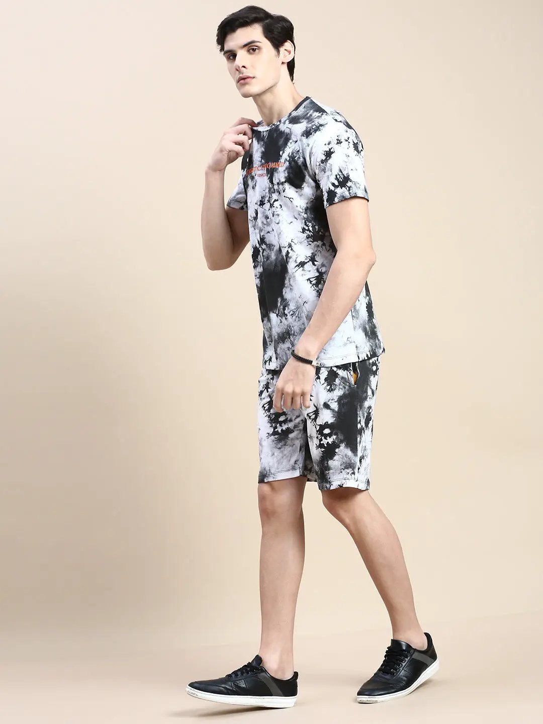 Men's White Tie Dye Casual Co-Ords Set