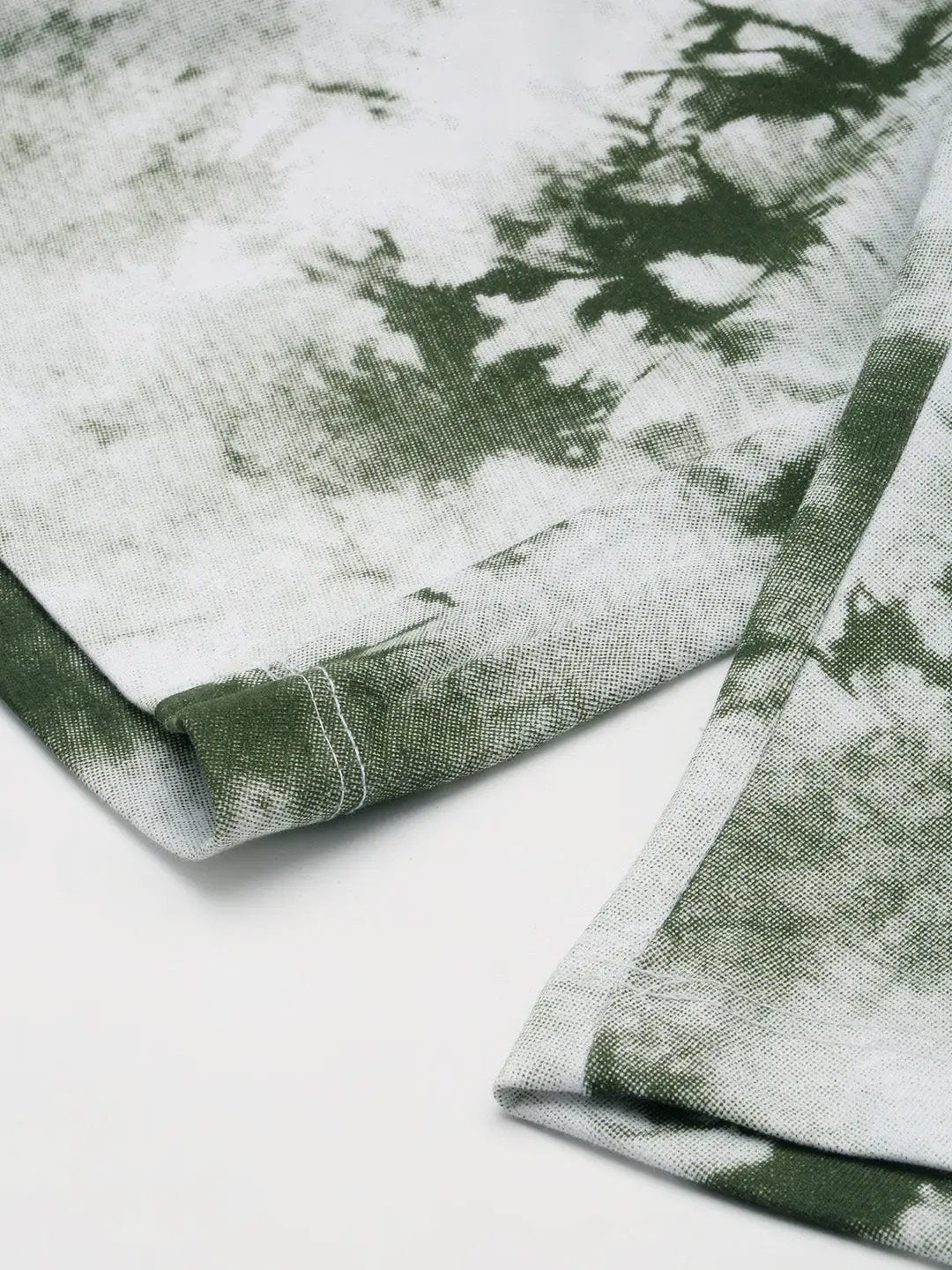 Men's White Tie & Dyed Short Sleeves Slim-Fit Co-Ords Set