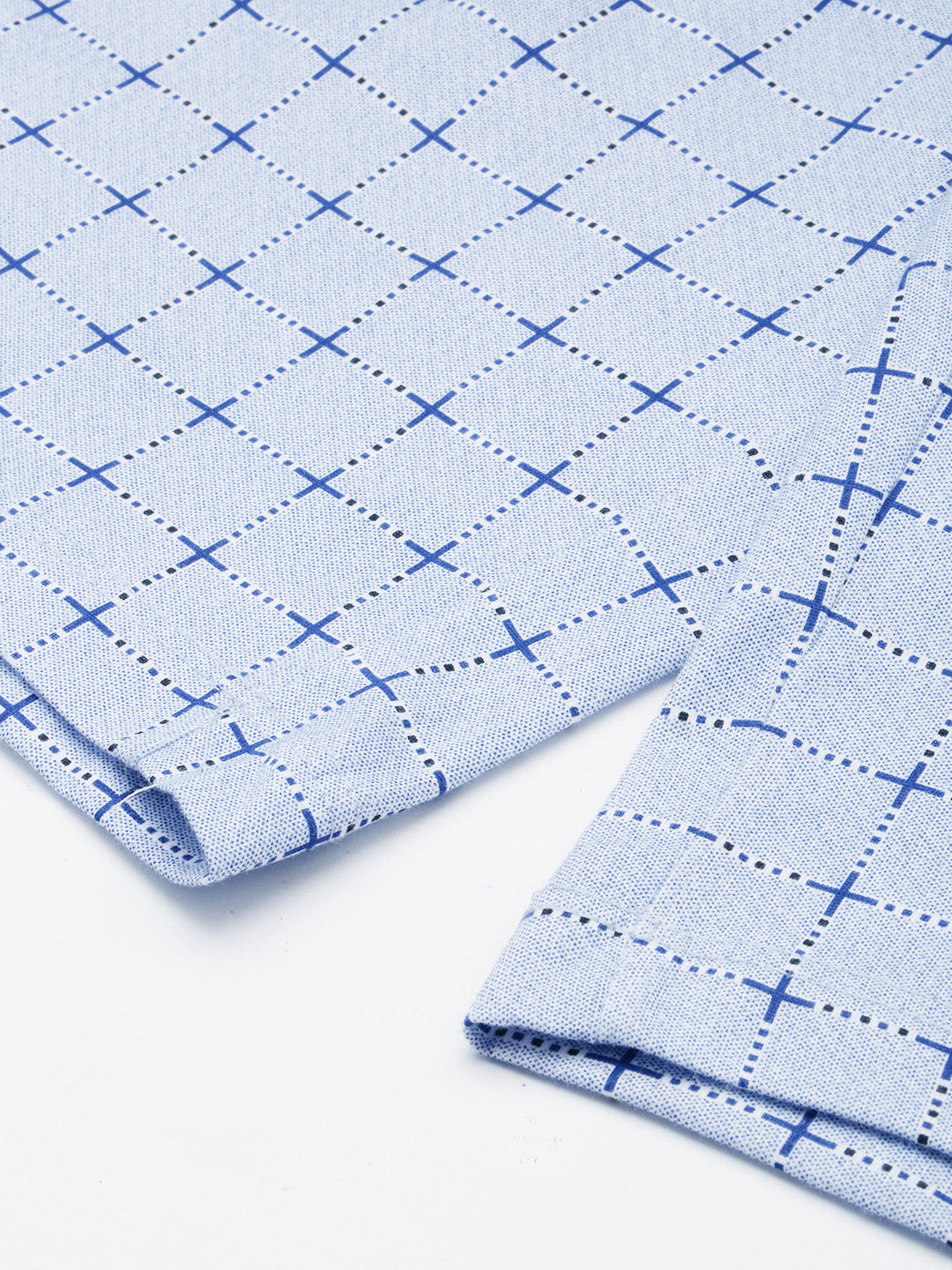 Men's Blue Printed Casual Co-Ords Set