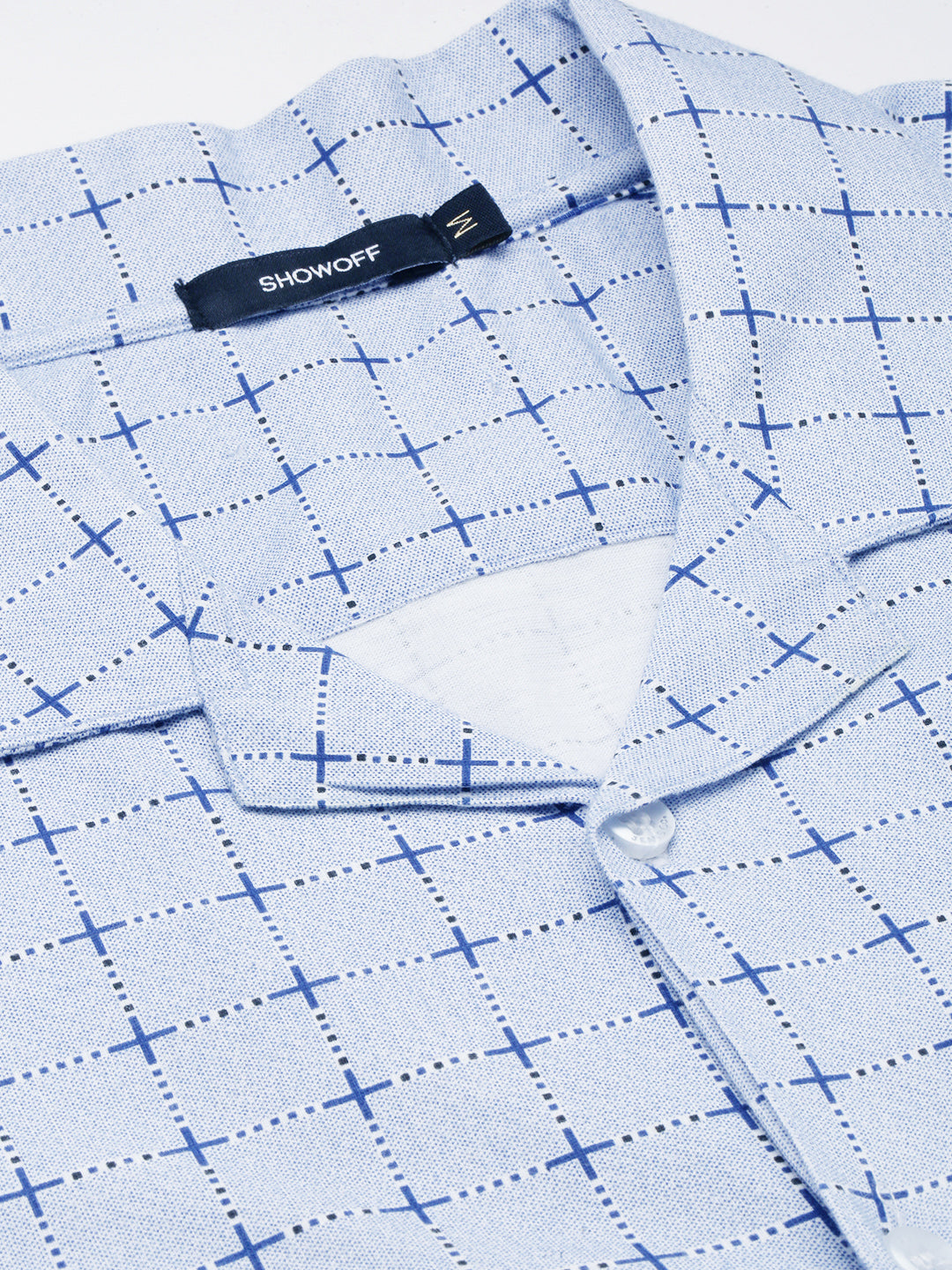 Men's Blue Printed Casual Co-Ords Set