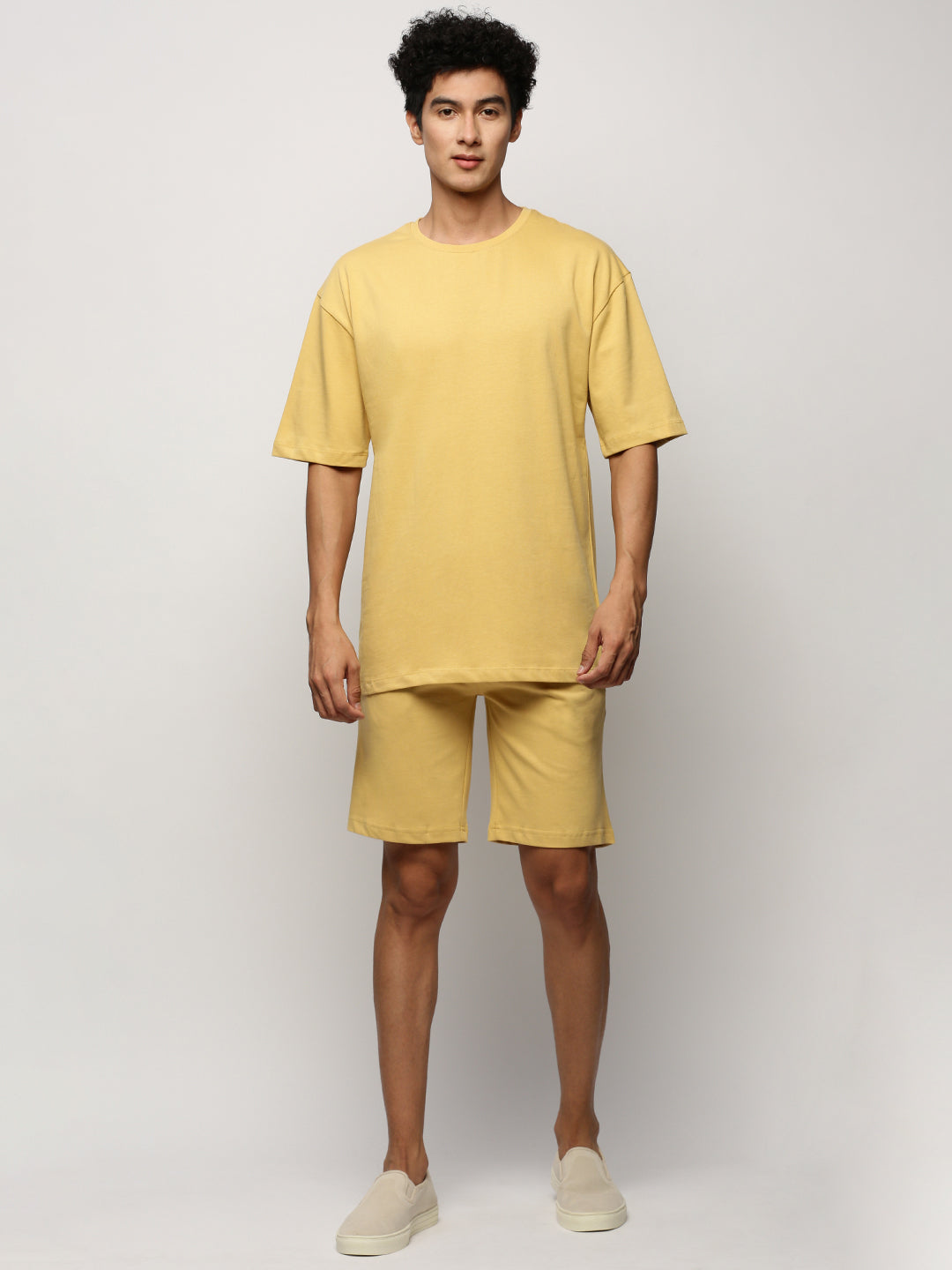 Men Yellow Solid Casual Co ords