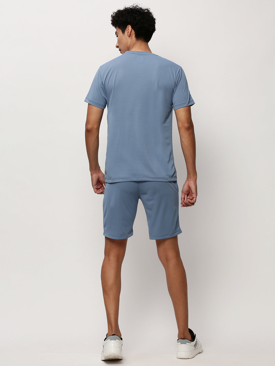 Men's Blue Round Neck Short Sleeves T-Shirt & Shorts Co-Ords Set
