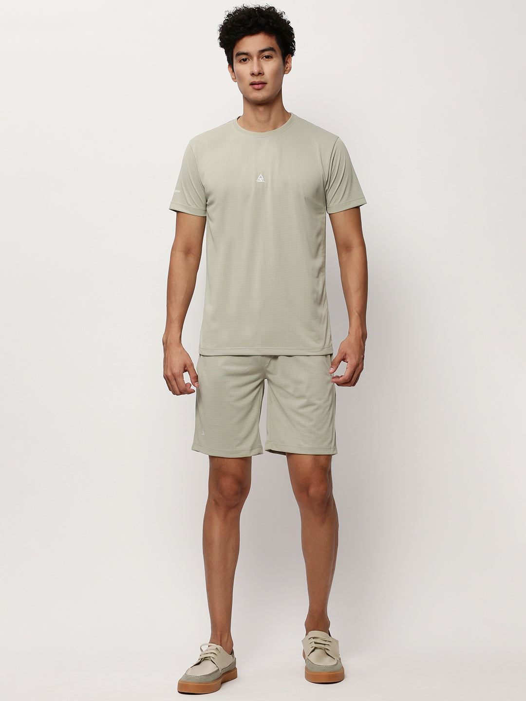 Men Green Solid Casual Co ords