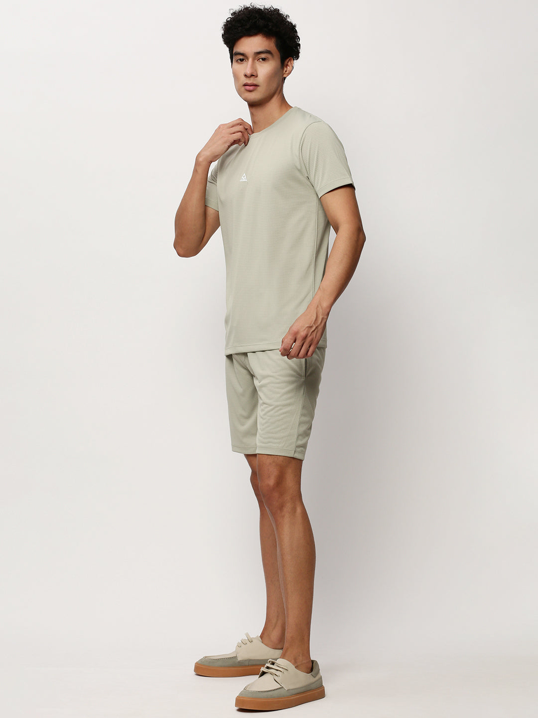 Men Green Solid Casual Co ords